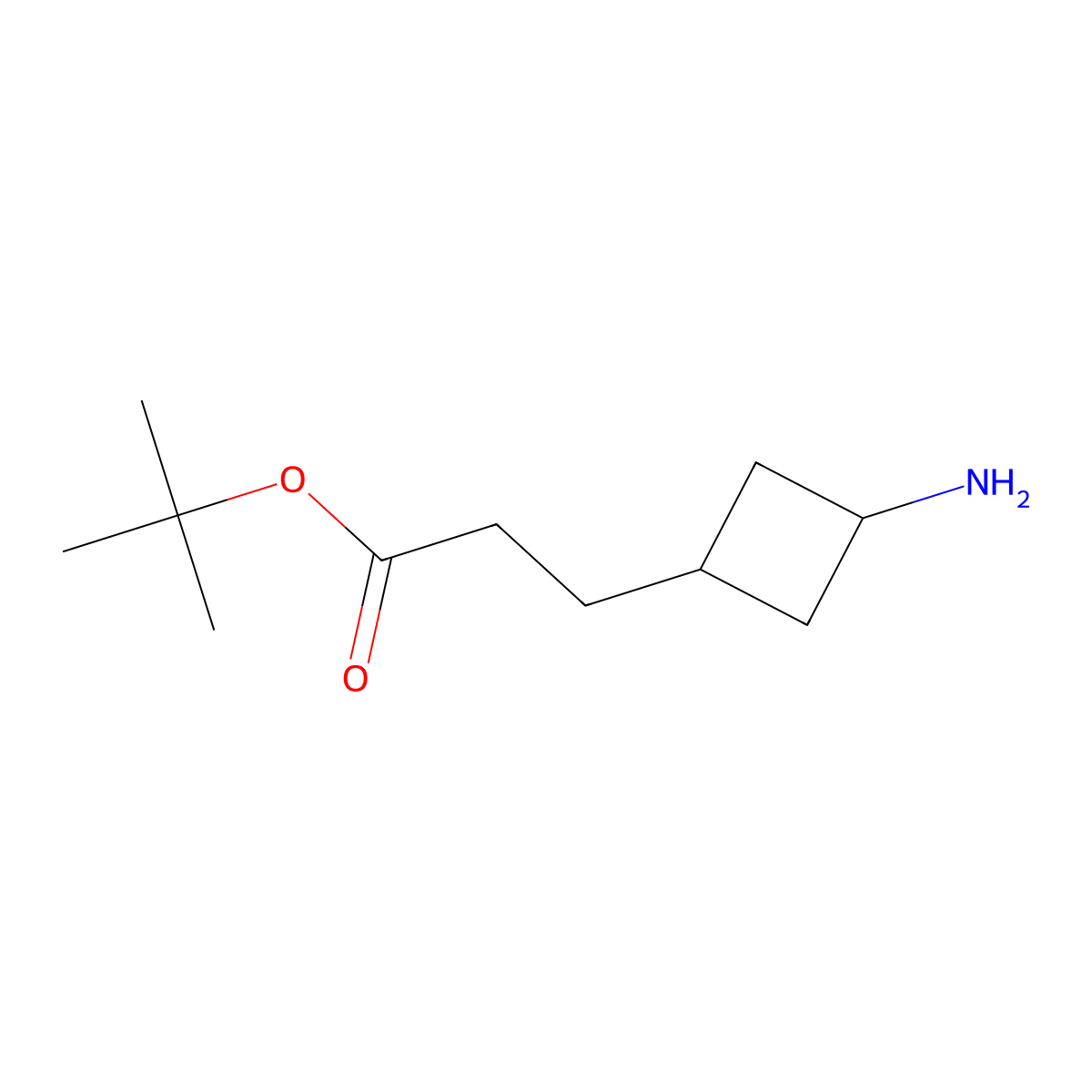 Tert-butyl 3-(3-aminocyclobutyl)propanoate molecular structure, CAS 2248348-59-4
