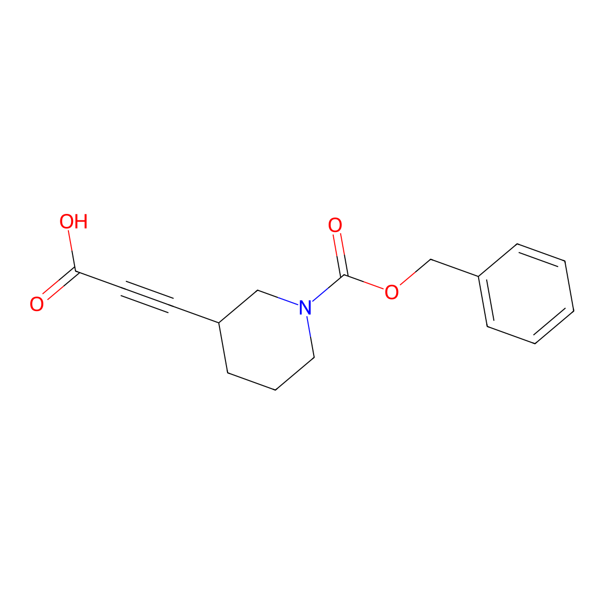 3-{1-[(Benzyloxy)carbonyl]piperidin-3-yl}prop-2-ynoic acid molecular structure, CAS 2248348-68-5