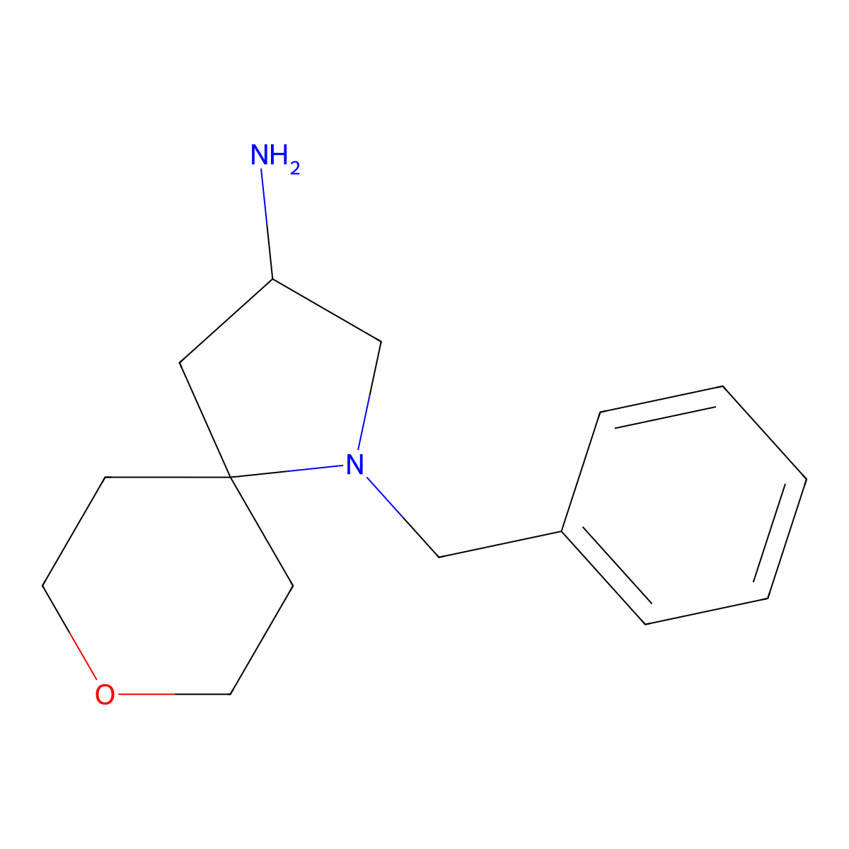 1-Benzyl-8-oxa-1-azaspiro[4.5]decan-3-amine molecular structure, CAS 2248348-87-8