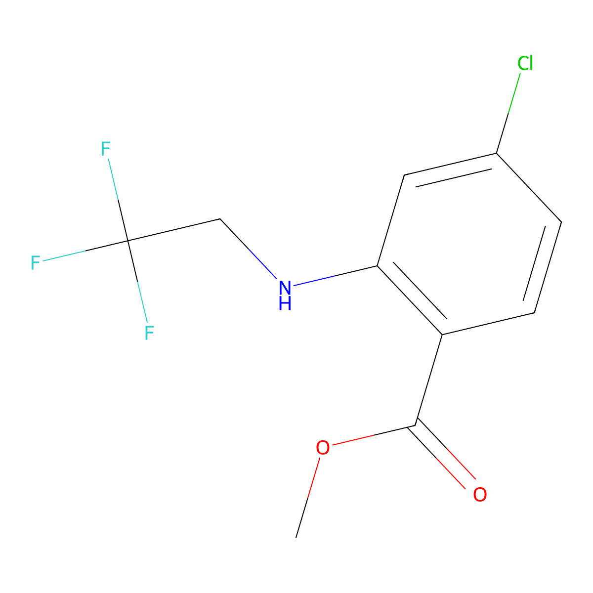 Methyl 4-chloro-2-[(2,2,2-trifluoroethyl)amino]benzoate molecular structure, CAS 2248348-88-9