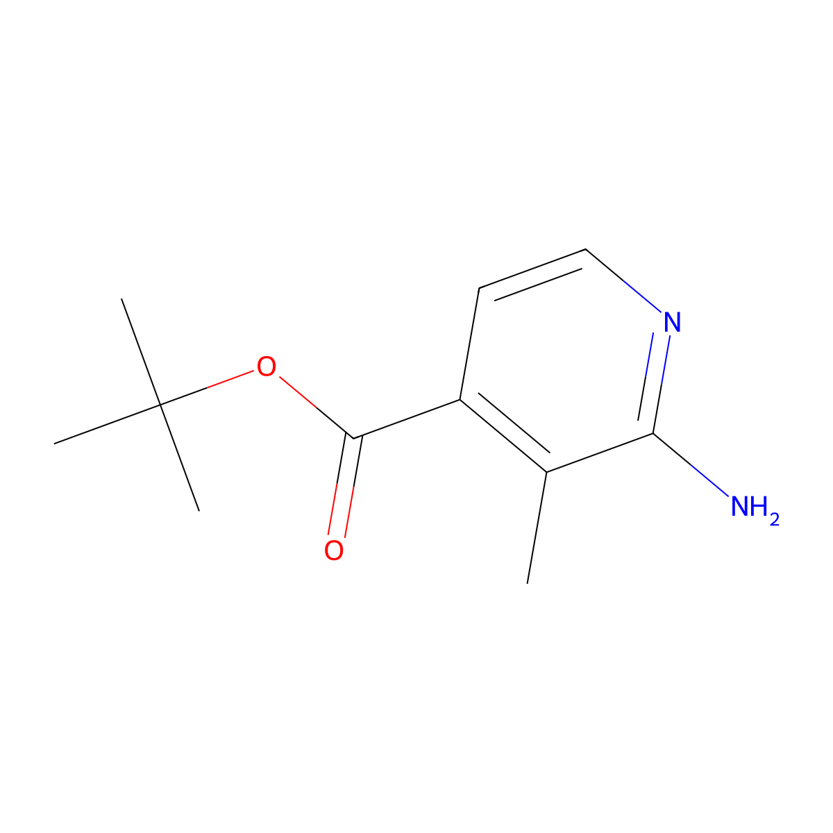 Tert-butyl 2-amino-3-methylpyridine-4-carboxylate molecular structure, CAS 2248349-22-4