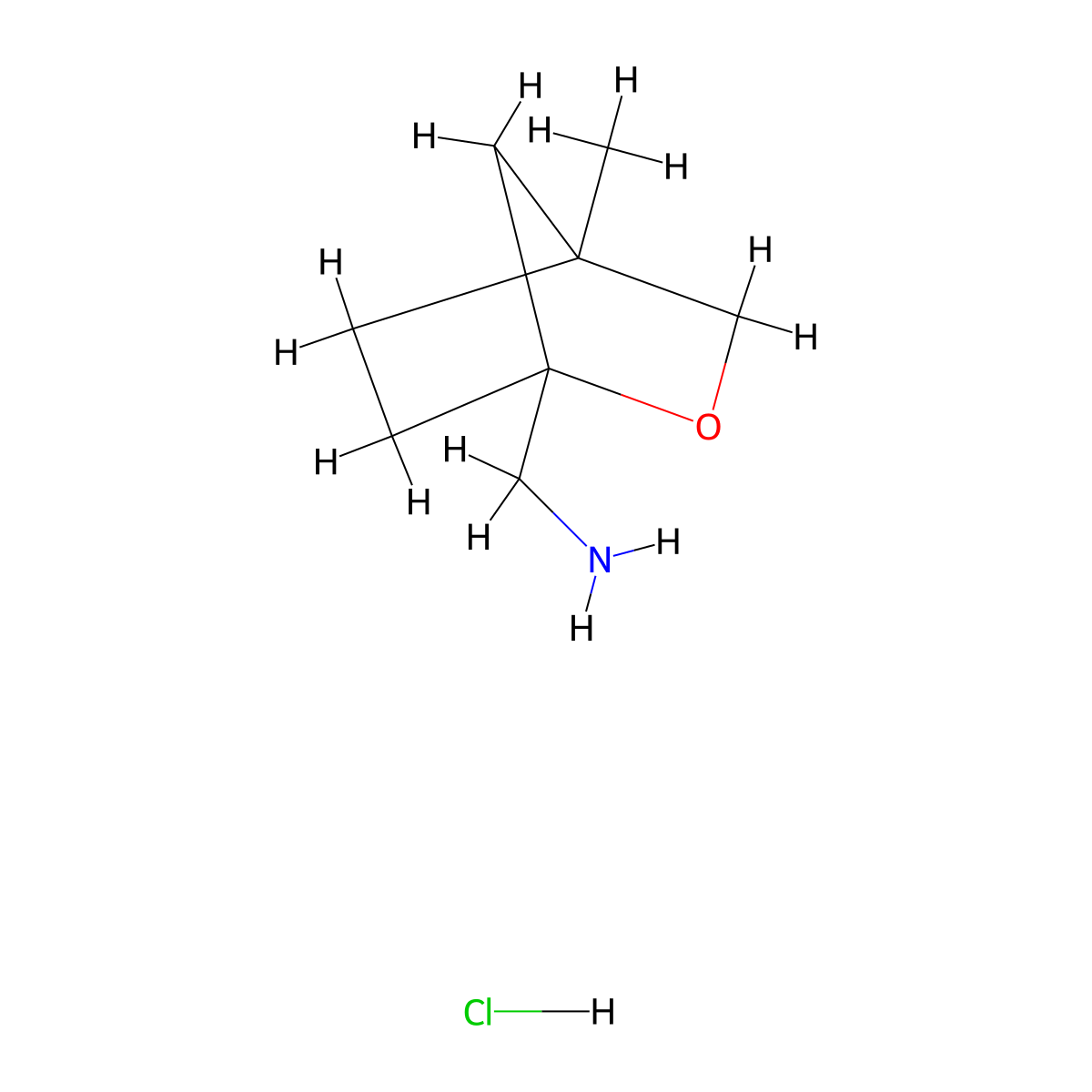 (4-Methyl-2-oxabicyclo(2.2.1)heptan-1-yl)methanamine hydrochloride molecular structure, CAS 2248349-36-0