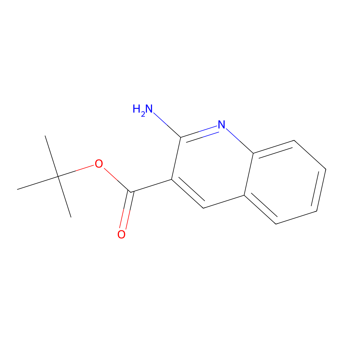 Tert-butyl 2-aminoquinoline-3-carboxylate molecular structure, CAS 2248349-37-1