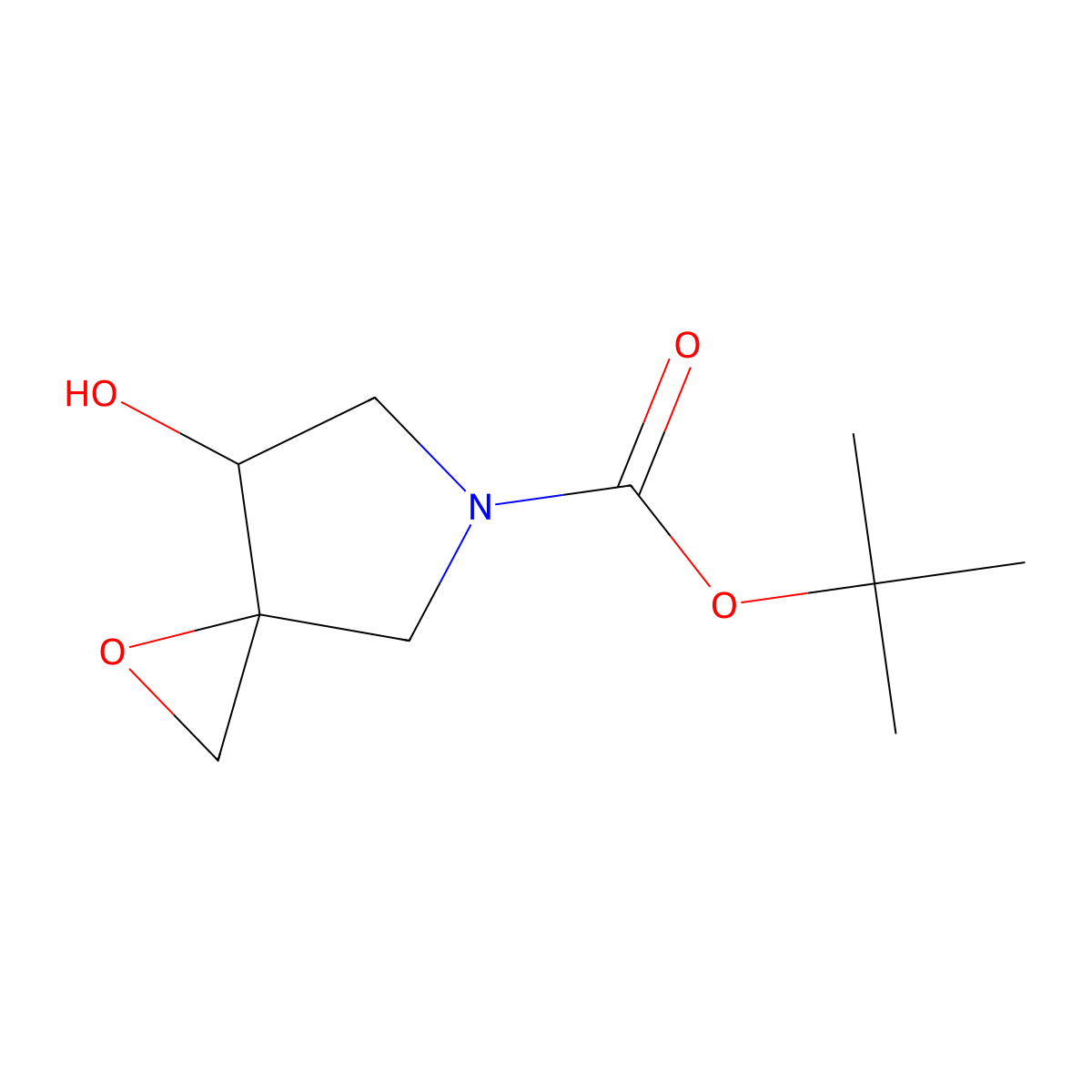 Tert-butyl (3R,4R)-4-hydroxy-1-oxa-6-azaspiro[2.4]heptane-6-carboxylate molecular structure, CAS 2248349-55-3