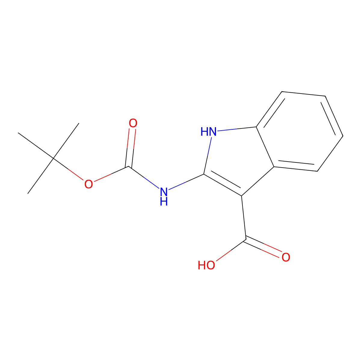 2-{[(tert-butoxy)carbonyl]amino}-1H-indole-3-carboxylic acid molecular structure, CAS 2248350-20-9
