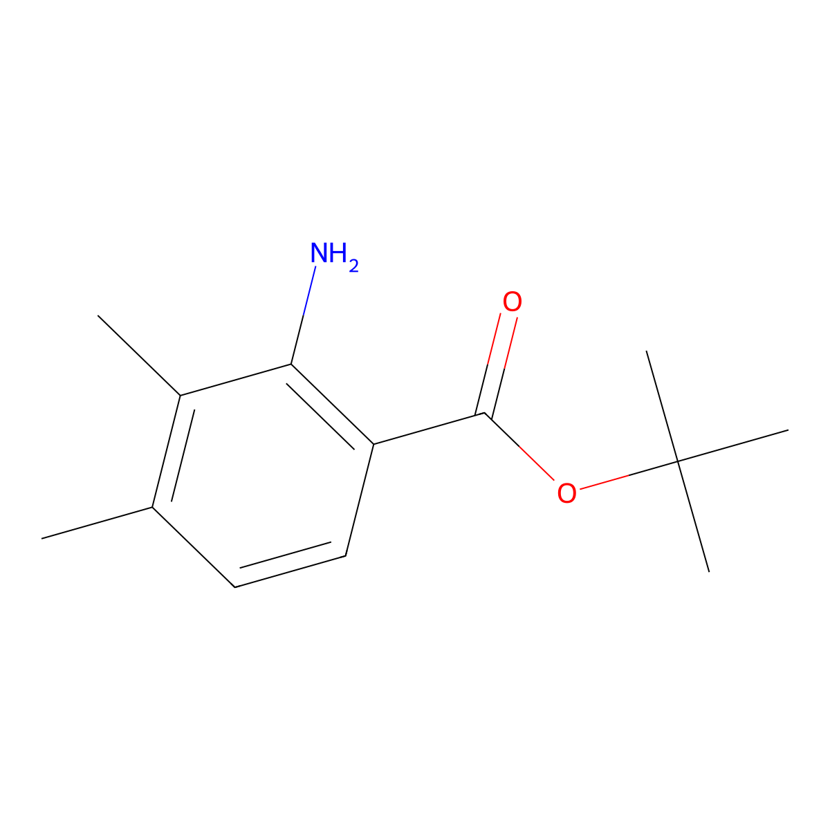 Tert-butyl 2-amino-3,4-dimethylbenzoate molecular structure, CAS 2248350-84-5