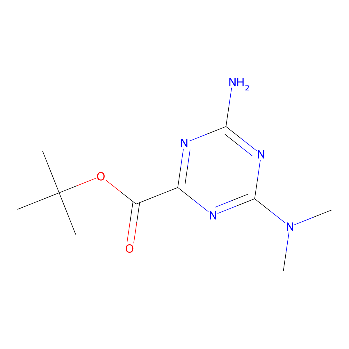 Tert-butyl 4-amino-6-(dimethylamino)-1,3,5-triazine-2-carboxylate molecular structure, CAS 2248350-99-2