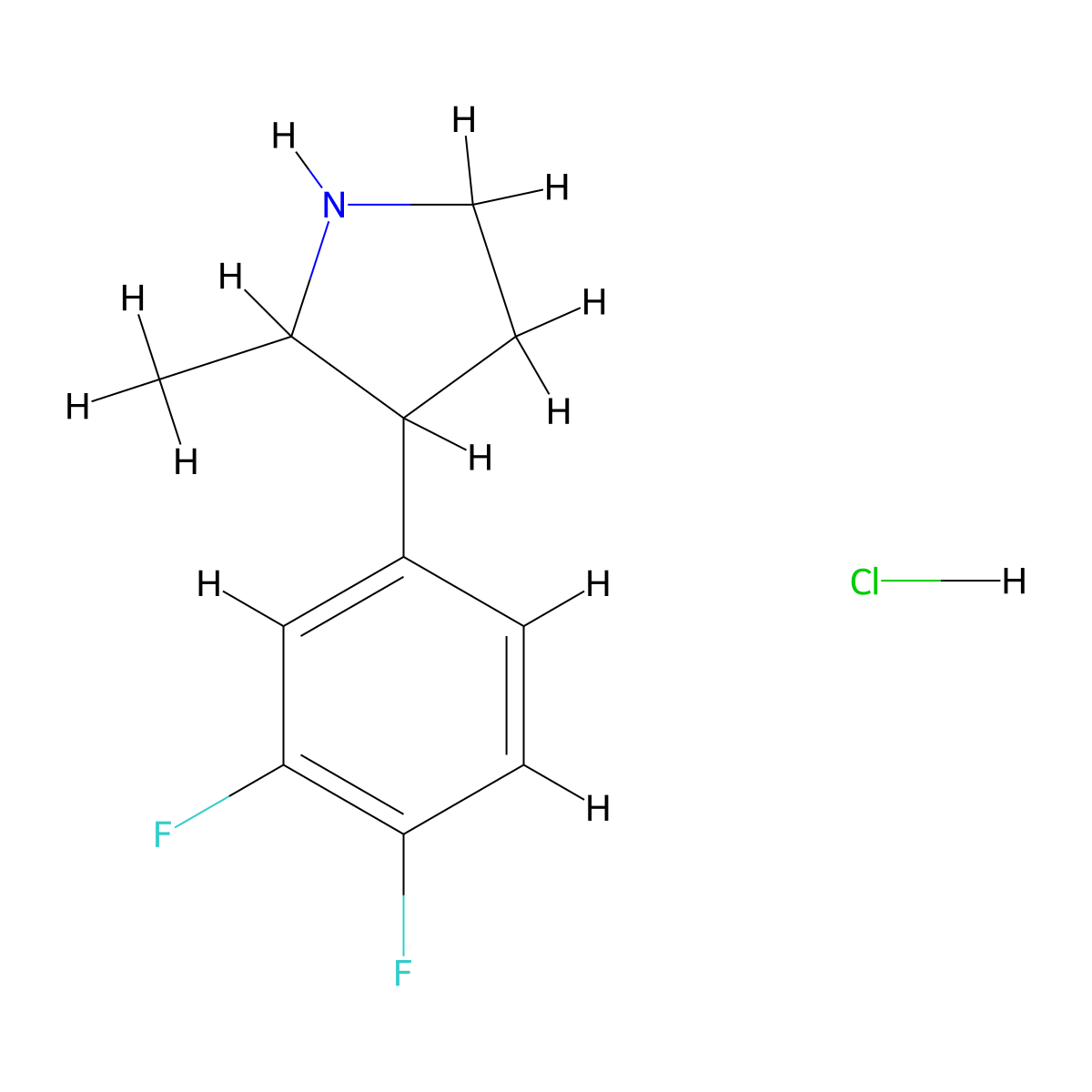 3-(3,4-Difluorophenyl)-2-methylpyrrolidine hydrochloride molecular structure, CAS 2248351-76-8