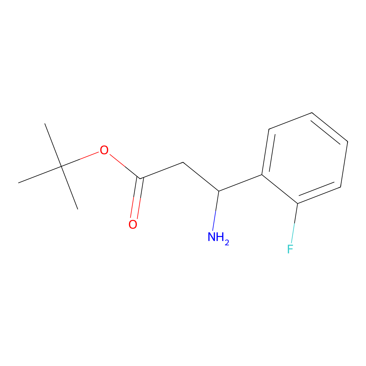 Tert-butyl 3-amino-3-(2-fluorophenyl)propanoate molecular structure, CAS 2248352-15-8