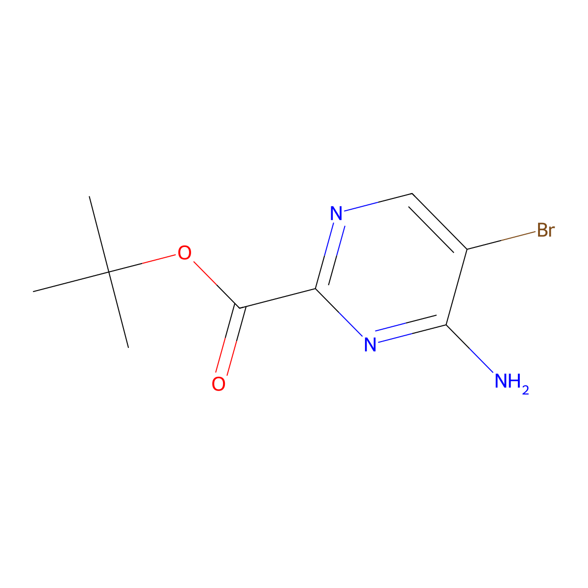 Tert-butyl 4-amino-5-bromopyrimidine-2-carboxylate molecular structure, CAS 2248352-16-9
