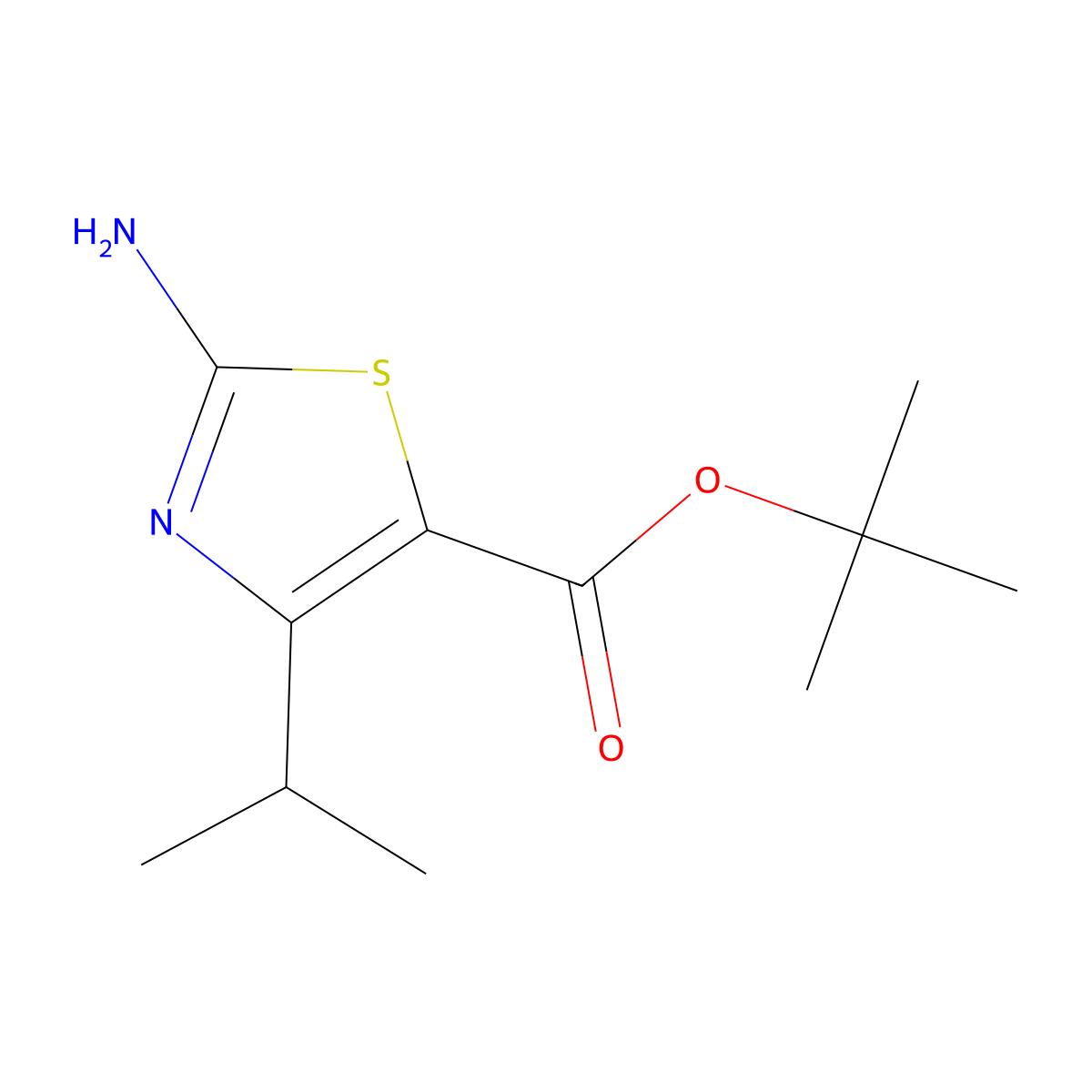 Tert-butyl 2-amino-4-(propan-2-yl)-1,3-thiazole-5-carboxylate molecular structure, CAS 2248352-19-2