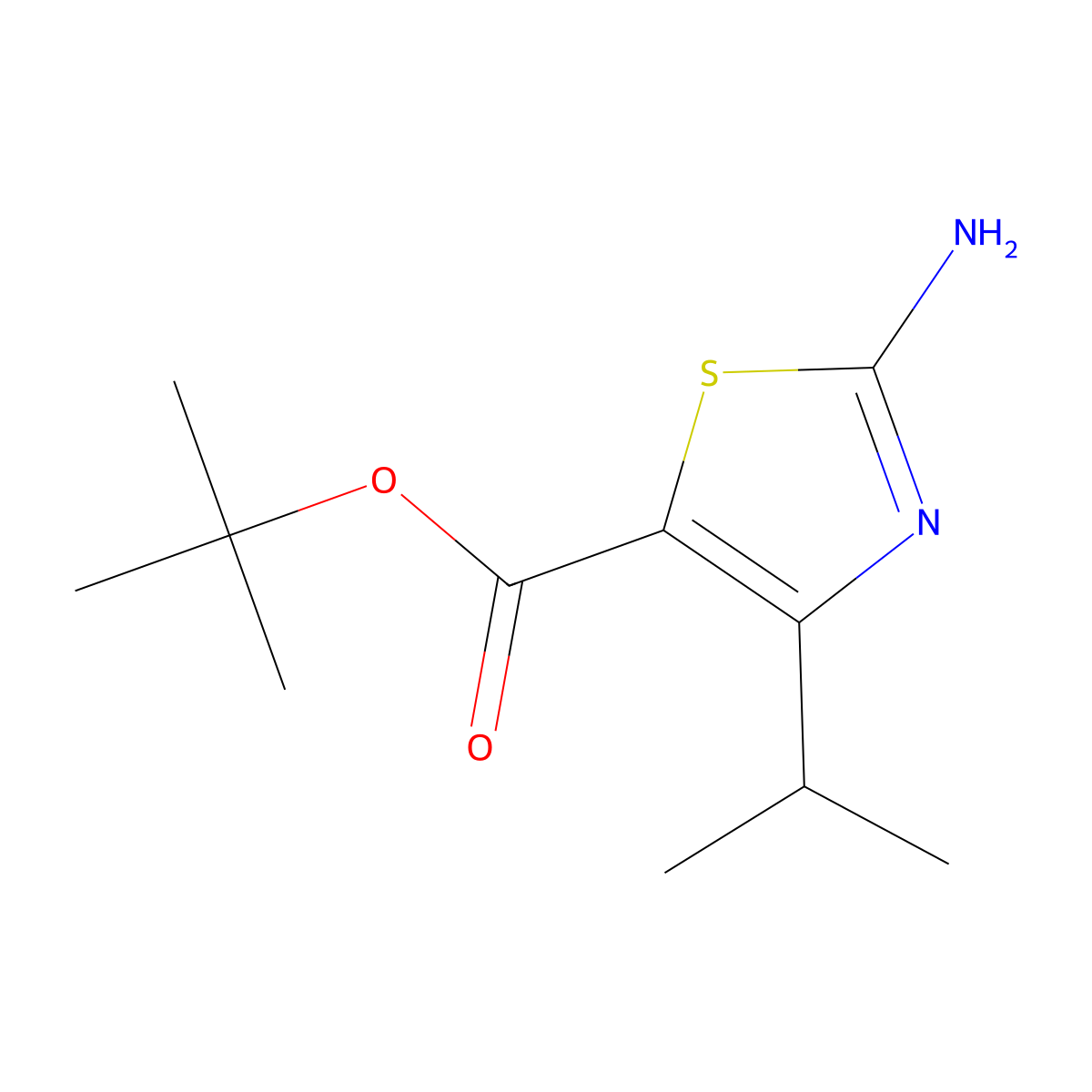 Tert-butyl 2-amino-4-(propan-2-yl)-1,3-thiazole-5-carboxylate molecular structure, CAS 2248352-19-2
