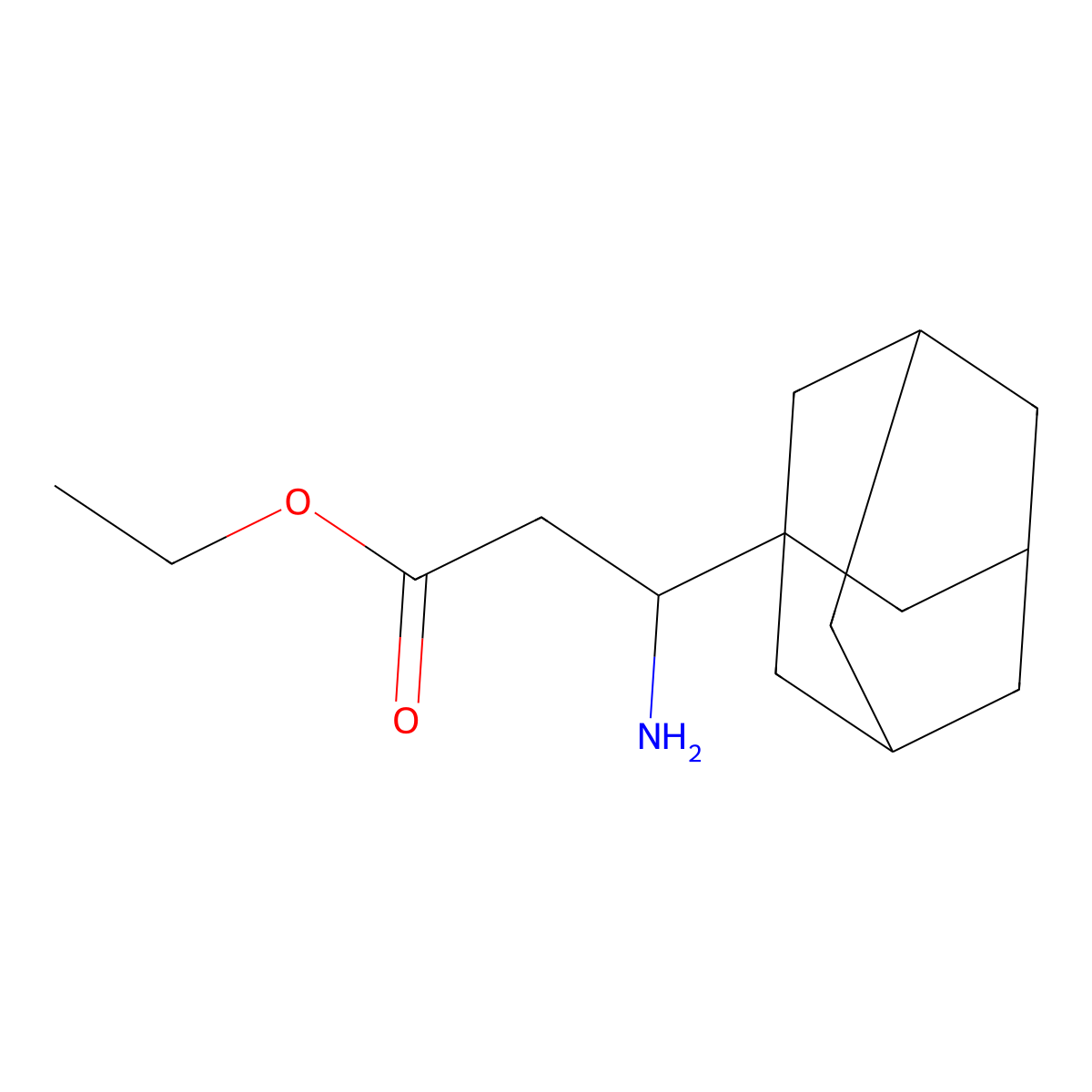 Ethyl 3-(adamantan-1-yl)-3-aminopropanoate molecular structure, CAS 2248352-27-2