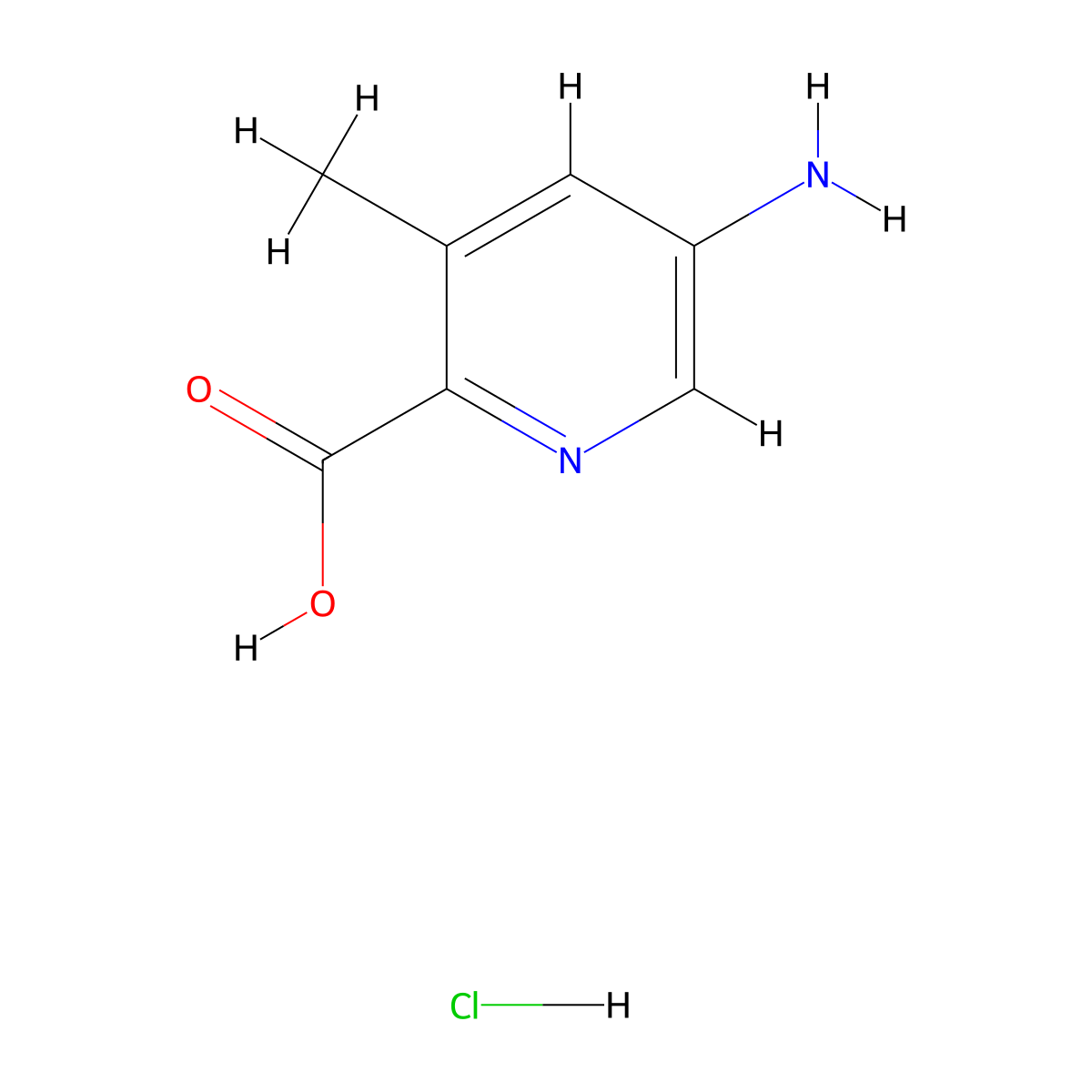 5-Amino-3-methylpyridine-2-carboxylic acid hydrochloride molecular structure, CAS 2248352-52-3