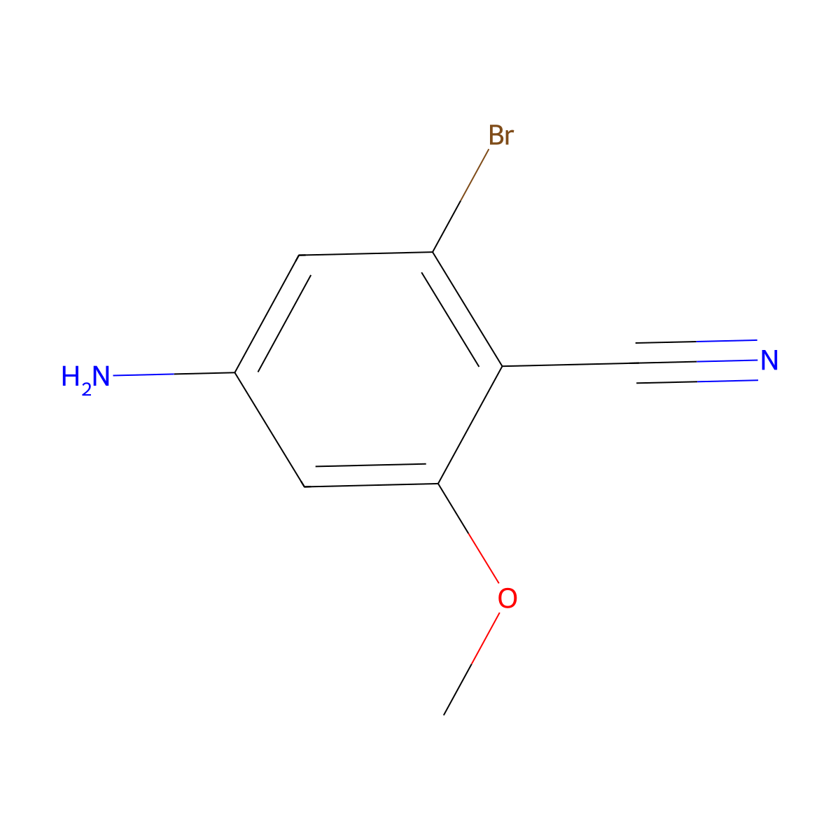 4-Amino-2-bromo-6-methoxybenzonitrile molecular structure, CAS 2248352-85-2