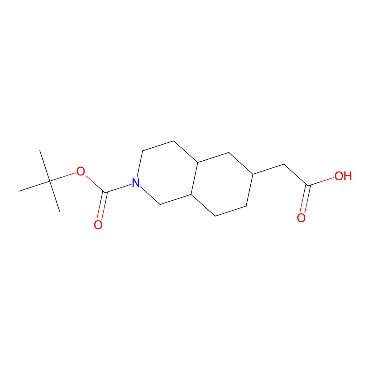 2-(2-((Tert-butoxy)carbonyl)-decahydroisoquinolin-6-yl)acetic acid molecular structure, CAS 2248352-90-9
