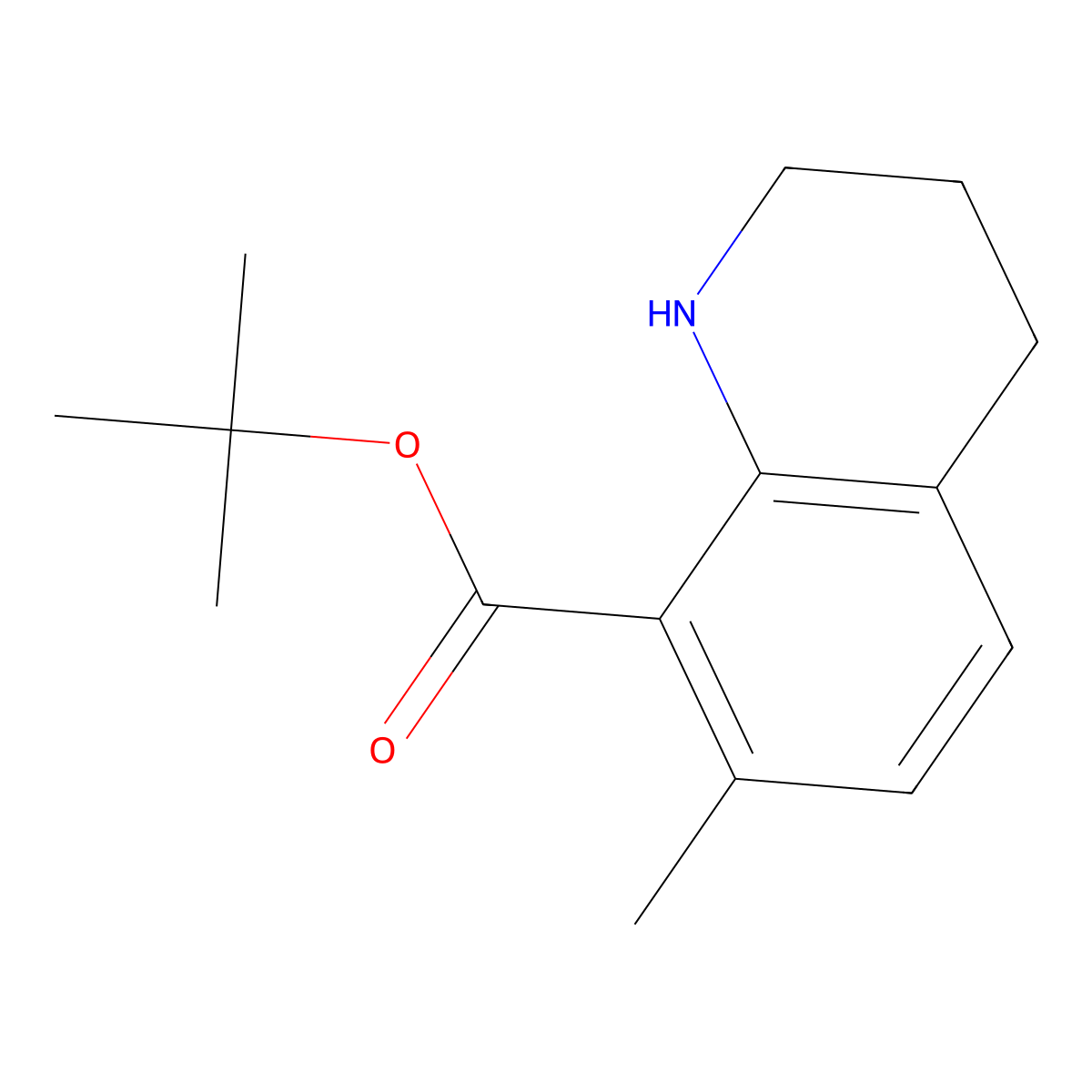 Tert-butyl 7-methyl-1,2,3,4-tetrahydroquinoline-8-carboxylate molecular structure, CAS 2248353-38-8
