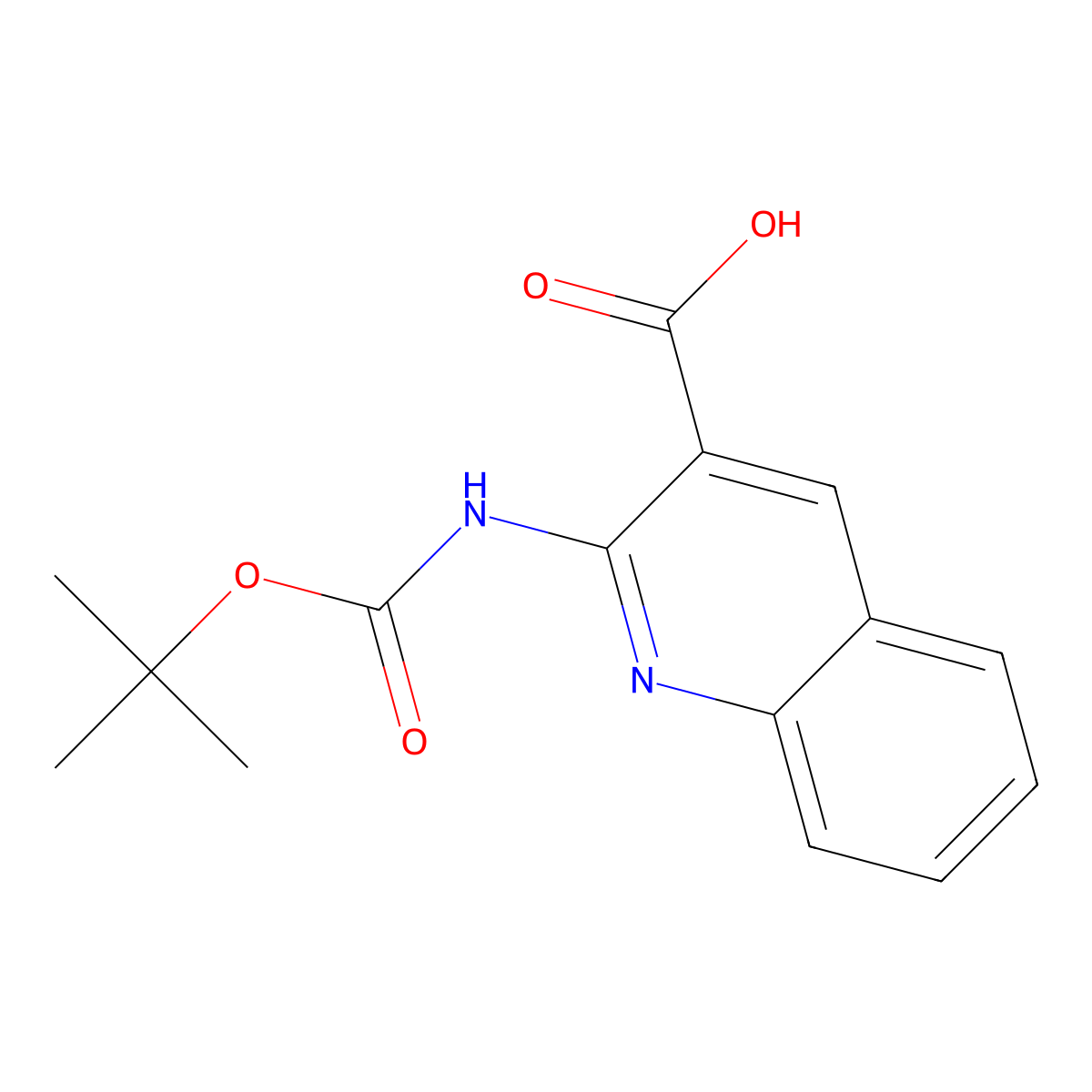2-{[(Tert-butoxy)carbonyl]amino}quinoline-3-carboxylic acid molecular structure, CAS 2248353-52-6