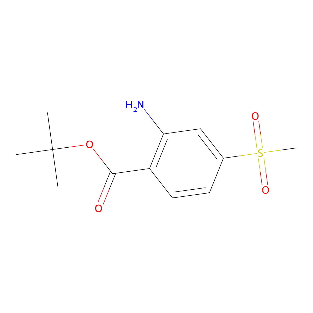 Tert-butyl 2-amino-4-methanesulfonylbenzoate molecular structure, CAS 2248353-55-9