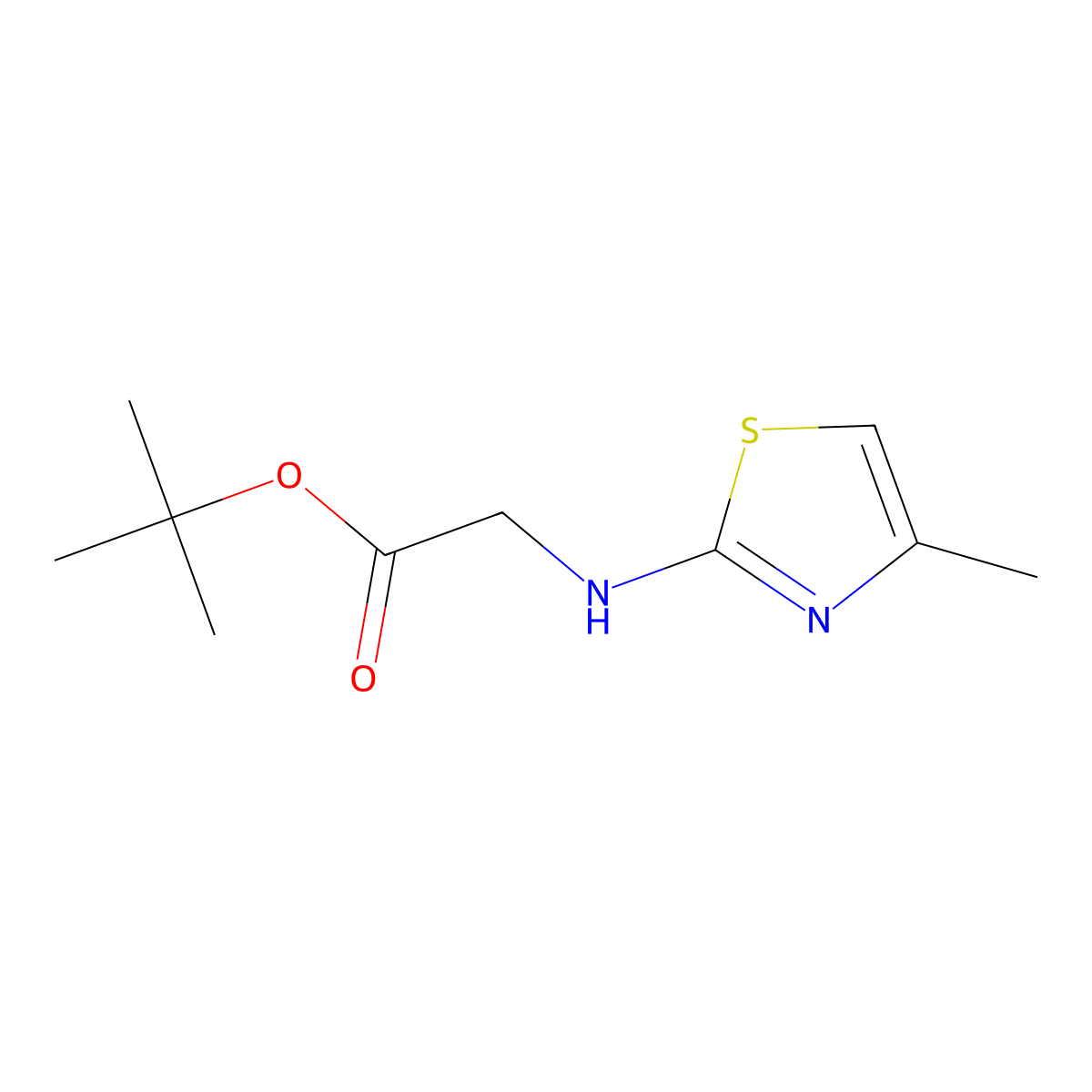 Tert-butyl 2-[(4-methyl-1,3-thiazol-2-yl)amino]acetate molecular structure, CAS 2248353-79-7