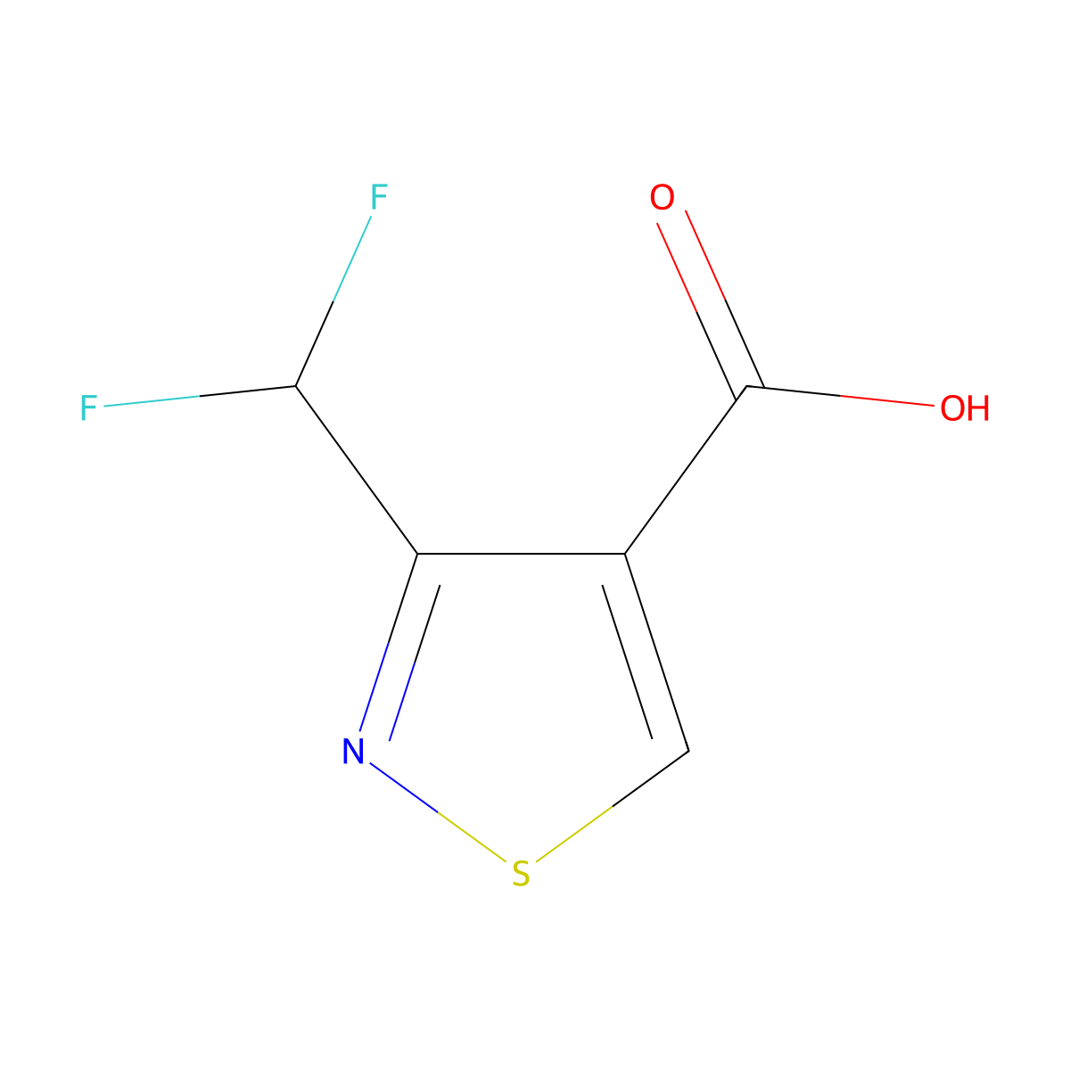 3-(Difluoromethyl)-1,2-thiazole-4-carboxylic acid molecular structure, CAS 2248354-63-2