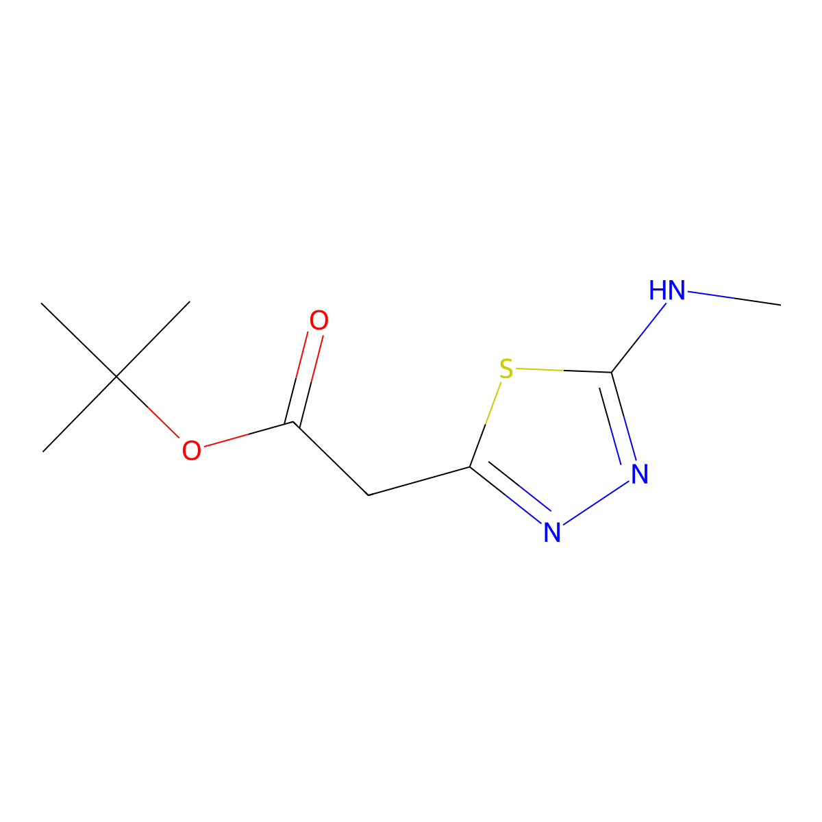 Tert-butyl 2-[5-(methylamino)-1,3,4-thiadiazol-2-yl]acetate molecular structure, CAS 2248354-92-7