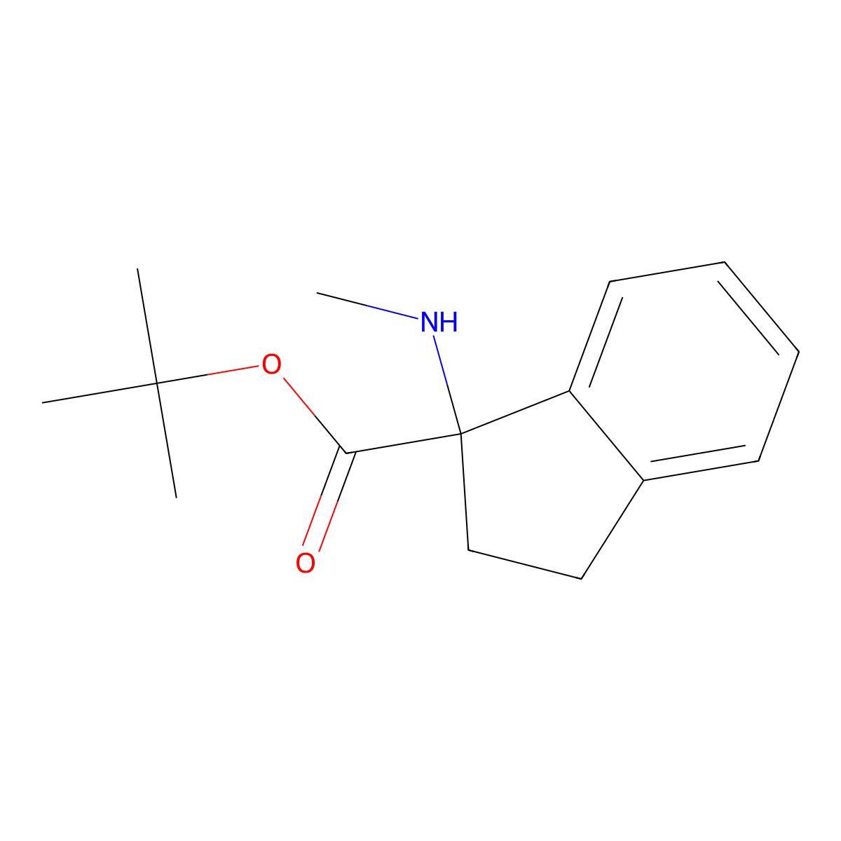 tert-butyl 1-(methylamino)-2,3-dihydro-1H-indene-1-carboxylate molecular structure, CAS 2248355-06-6