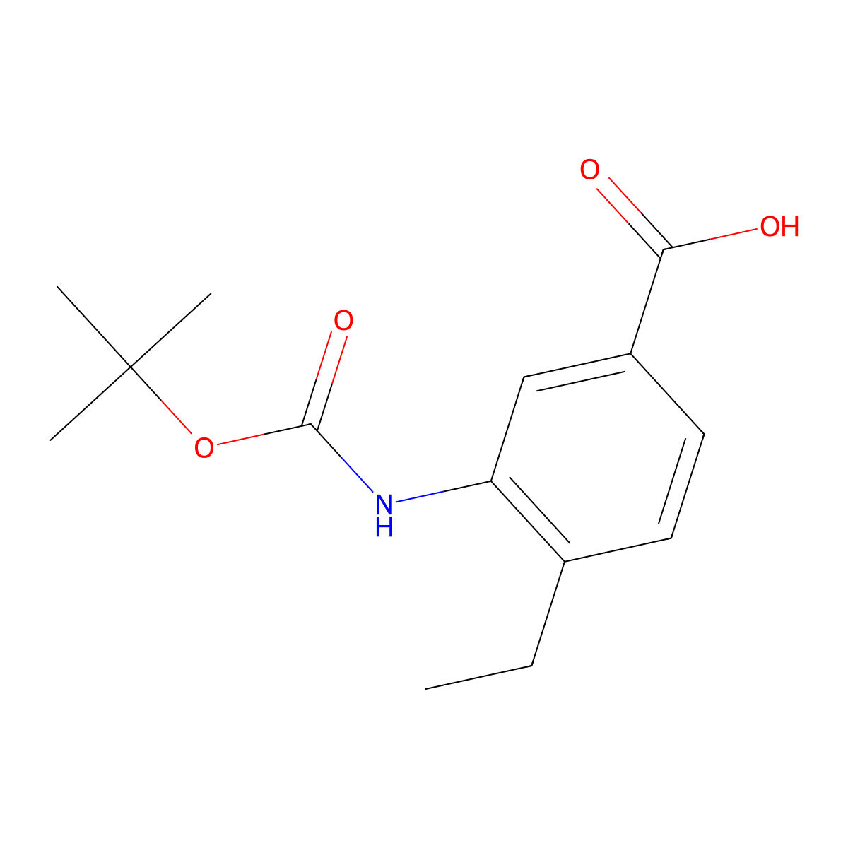 3-{[(Tert-butoxy)carbonyl]amino}-4-ethylbenzoic acid molecular structure, CAS 2248355-07-7