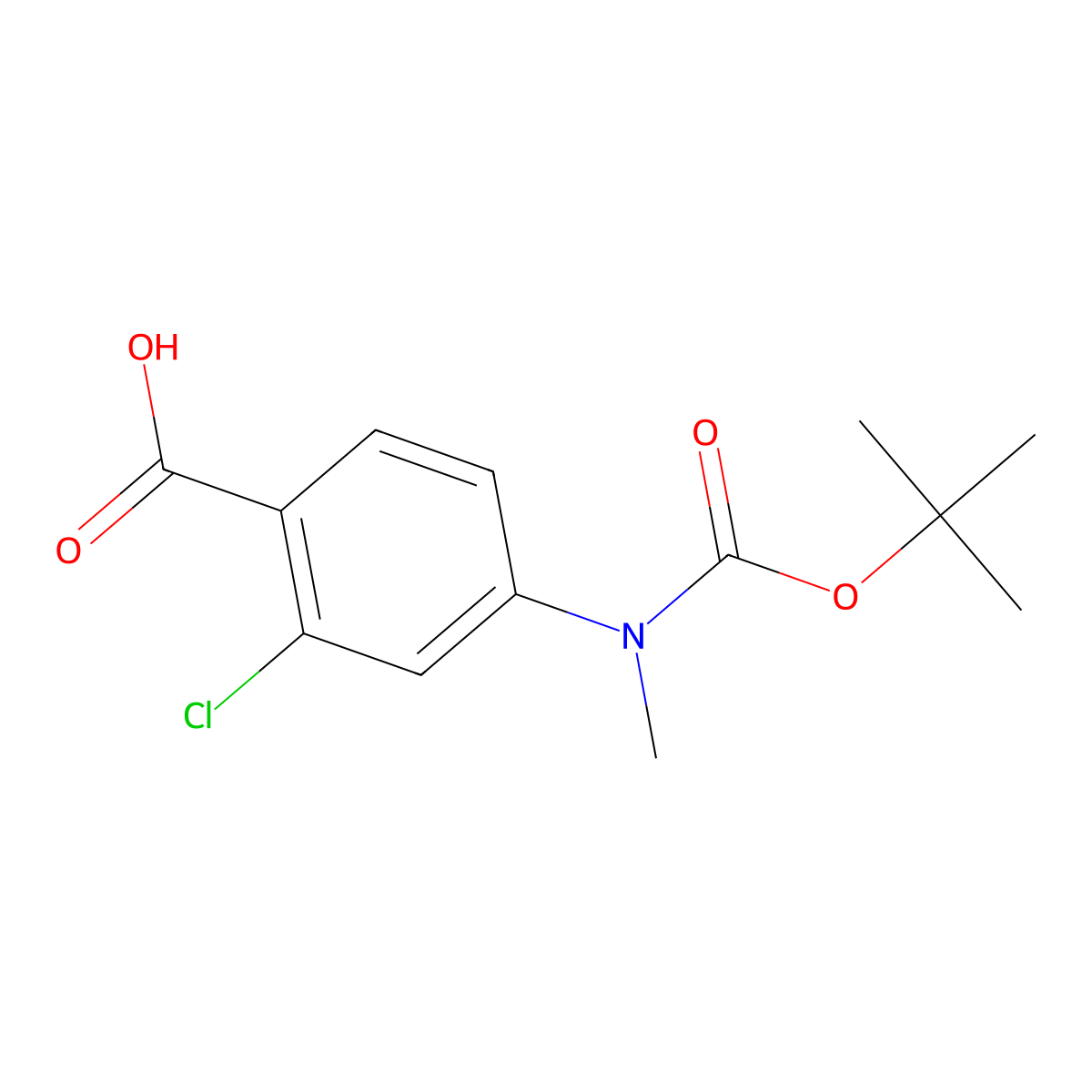 4-{[(Tert-butoxy)carbonyl](methyl)amino}-2-chlorobenzoic acid molecular structure, CAS 2248355-15-7