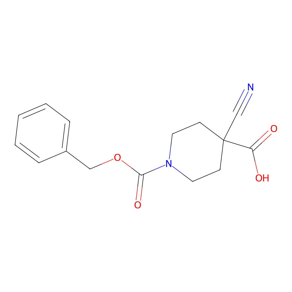 1-[(Benzyloxy)carbonyl]-4-cyanopiperidine-4-carboxylic acid molecular structure, CAS 2248355-18-0