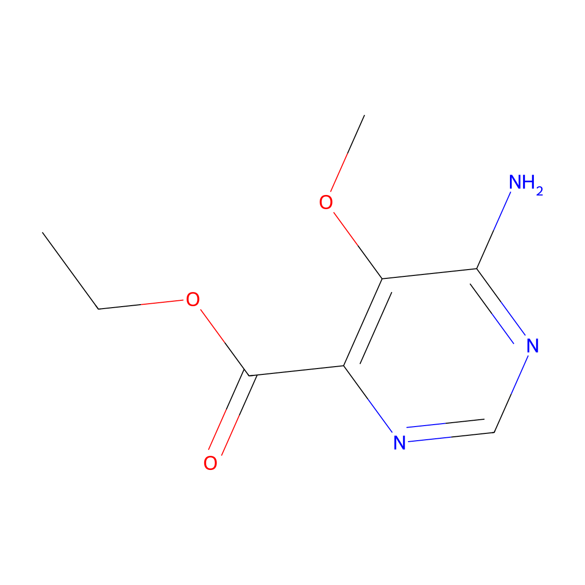 Ethyl 6-amino-5-methoxypyrimidine-4-carboxylate molecular structure, CAS 2248355-29-3