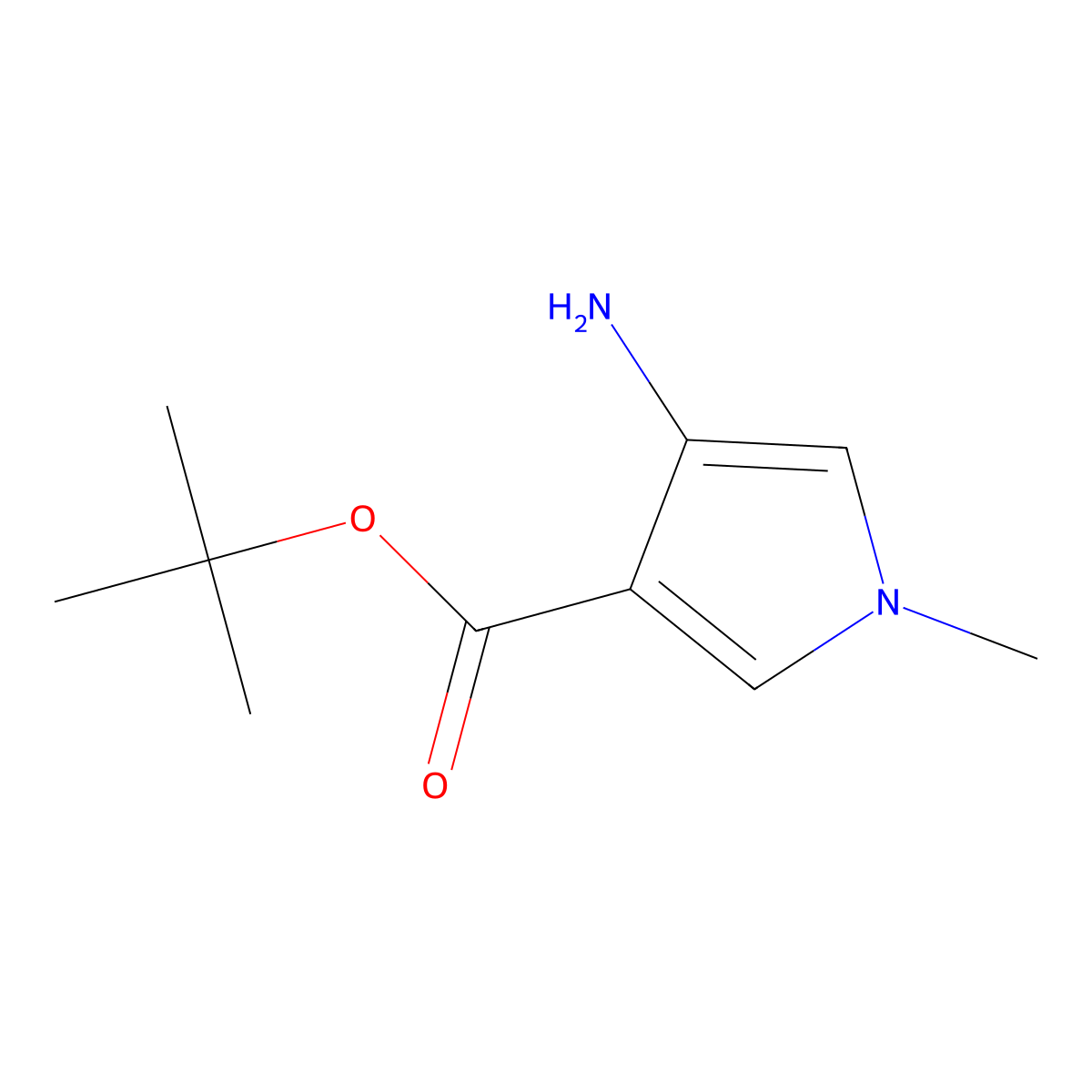tert-butyl 4-amino-1-methyl-1H-pyrrole-3-carboxylate molecular structure, CAS 2248355-45-3