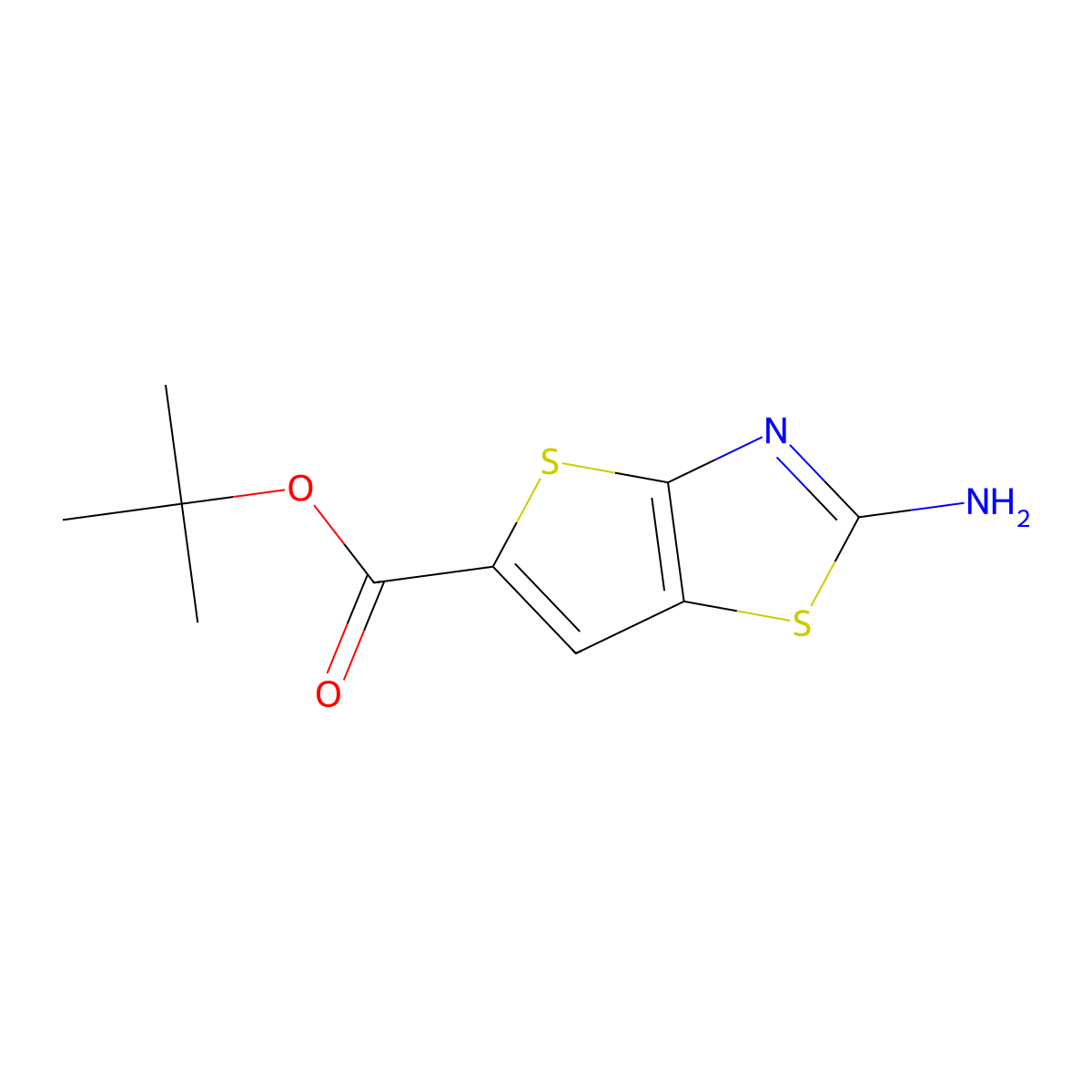 Tert-butyl 2-aminothieno[2,3-d][1,3]thiazole-5-carboxylate molecular structure, CAS 2248355-79-3