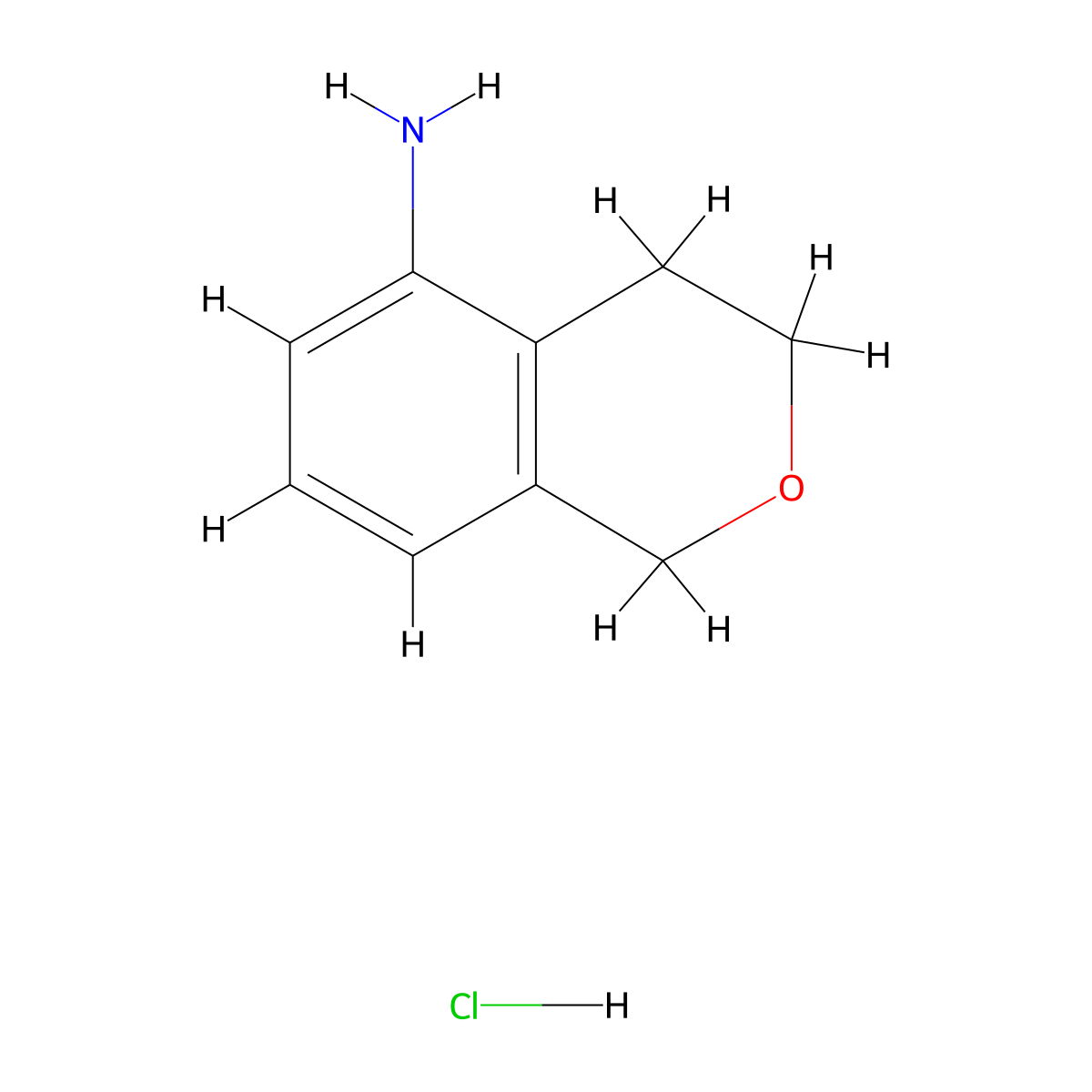 3,4-dihydro-1H-2-benzopyran-5-amine hydrochloride molecular structure, CAS 2248355-93-1