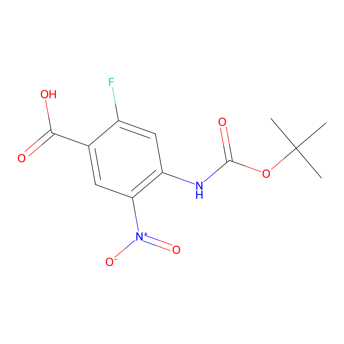 4-{[(Tert-butoxy)carbonyl]amino}-2-fluoro-5-nitrobenzoic acid molecular structure, CAS 2248356-18-3