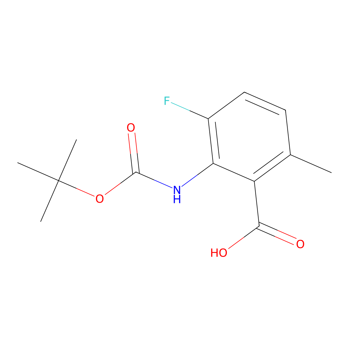 2-{[(Tert-butoxy)carbonyl]amino}-3-fluoro-6-methylbenzoic acid molecular structure, CAS 2248356-19-4
