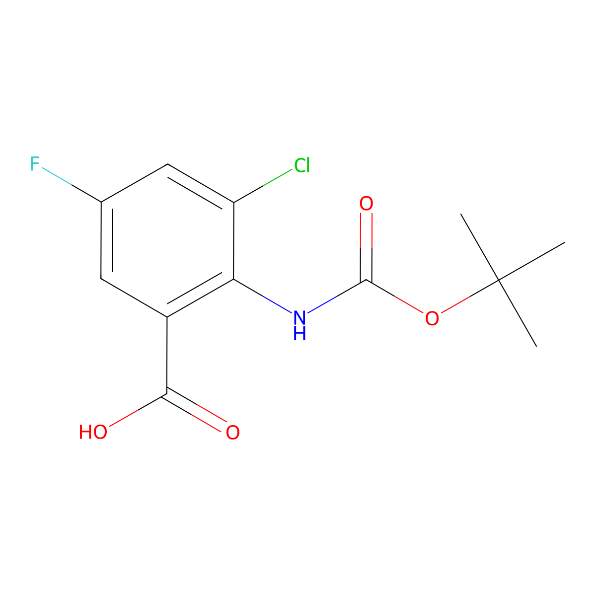 2-{[(Tert-butoxy)carbonyl]amino}-3-chloro-5-fluorobenzoic acid molecular structure, CAS 2248356-39-8