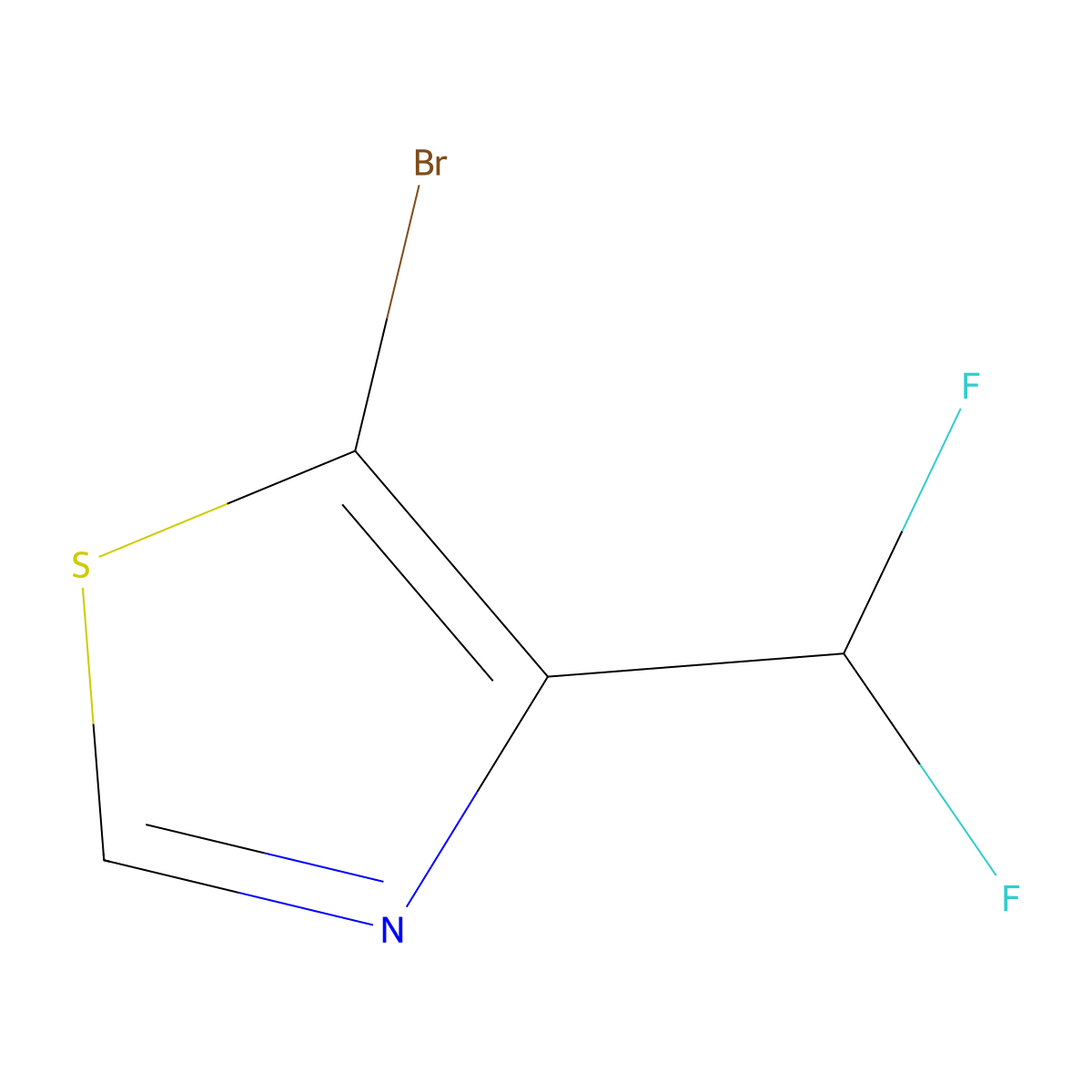5-Bromo-4-(difluoromethyl)-1,3-thiazole molecular structure, CAS 2248356-46-7