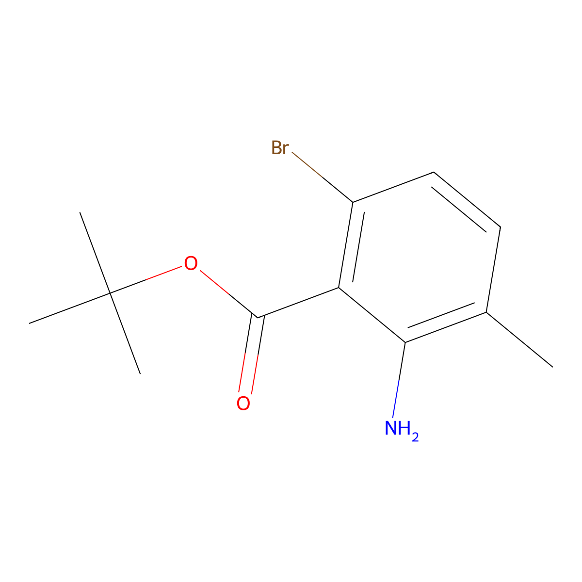 Tert-butyl 2-amino-6-bromo-3-methylbenzoate molecular structure, CAS 2248356-65-0