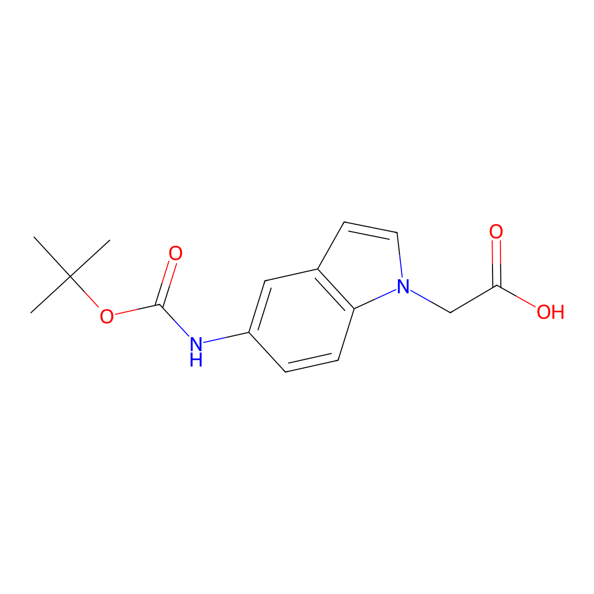 2-(5-{[(tert-butoxy)carbonyl]amino}-1H-indol-1-yl)acetic acid molecular structure, CAS 2248356-77-4