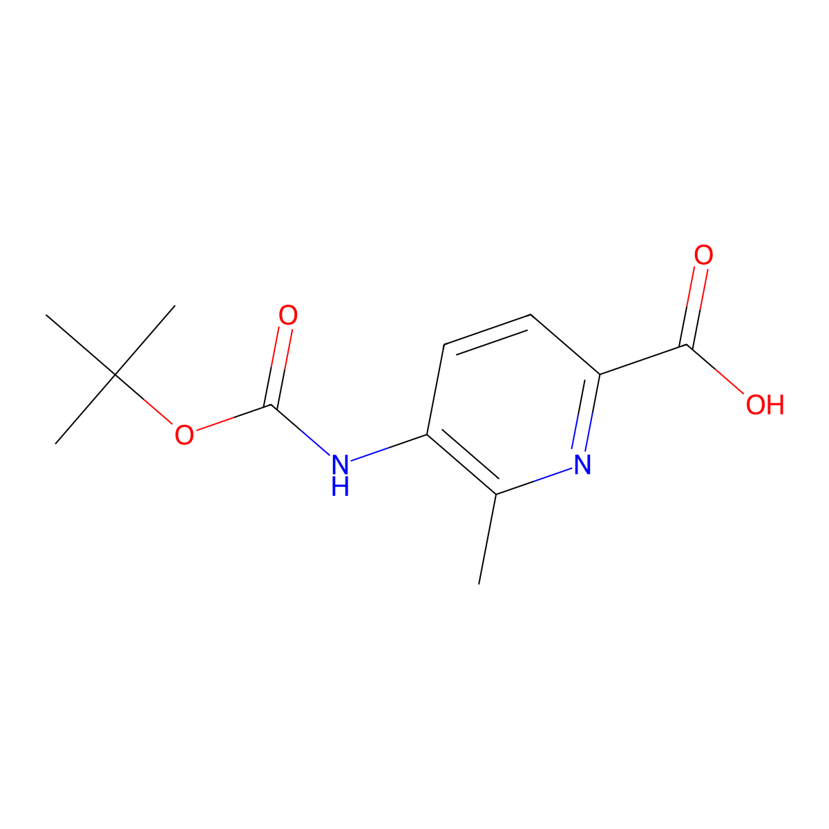 5-{[(Tert-butoxy)carbonyl]amino}-6-methylpyridine-2-carboxylic acid molecular structure, CAS 2248356-87-6