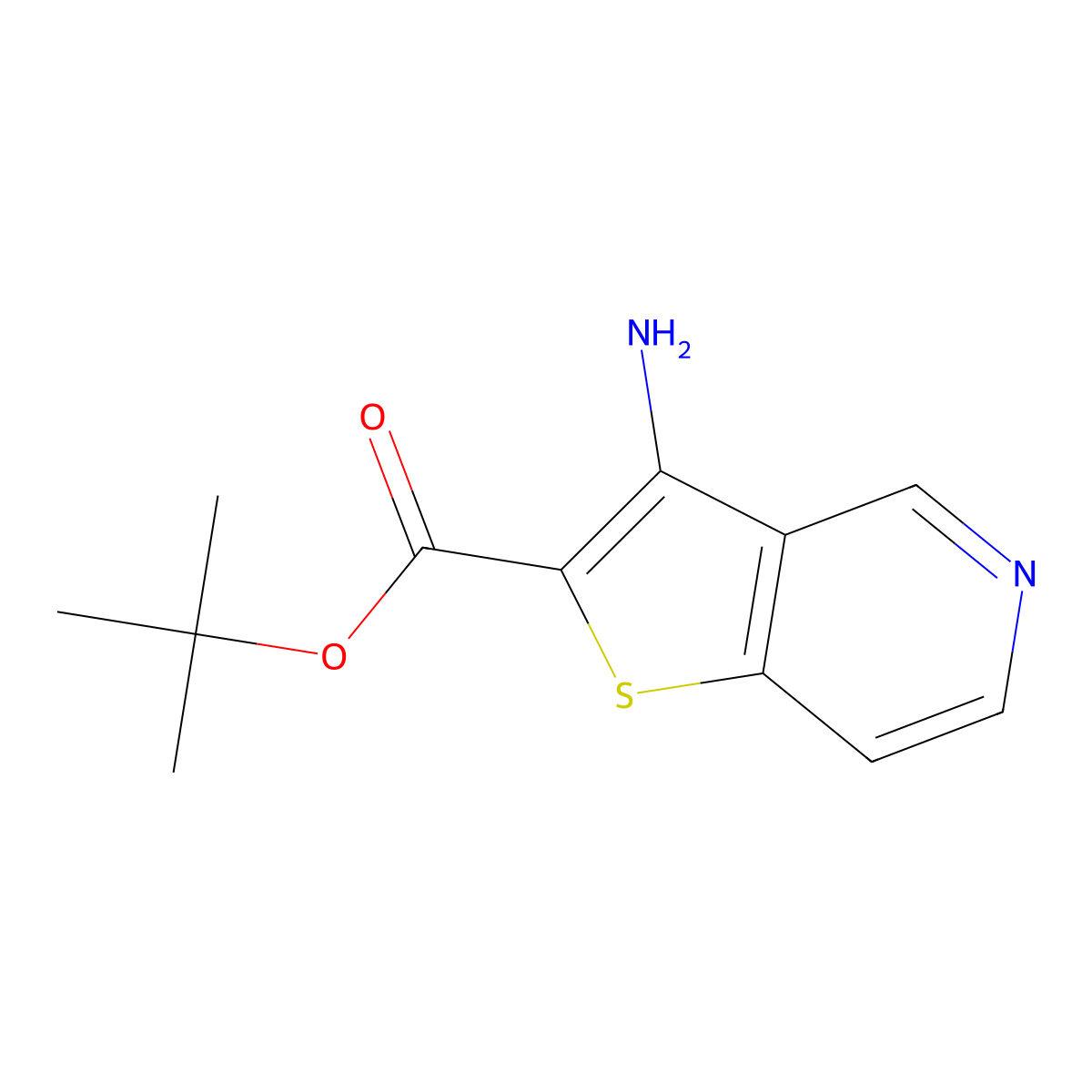 Tert-butyl 3-aminothieno[3,2-c]pyridine-2-carboxylate molecular structure, CAS 2248357-06-2