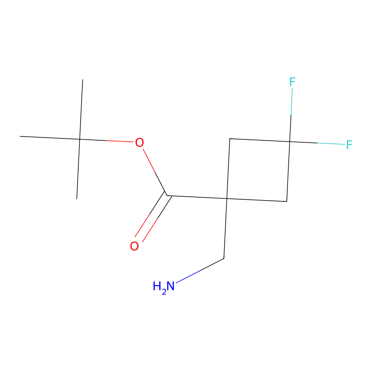 Tert-butyl 1-(aminomethyl)-3,3-difluorocyclobutane-1-carboxylate molecular structure, CAS 2248357-50-6