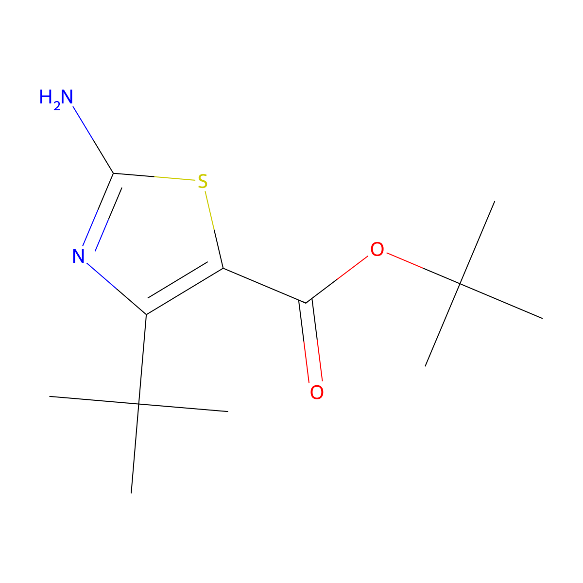 Tert-butyl 2-amino-4-tert-butyl-1,3-thiazole-5-carboxylate molecular structure, CAS 2248357-72-2