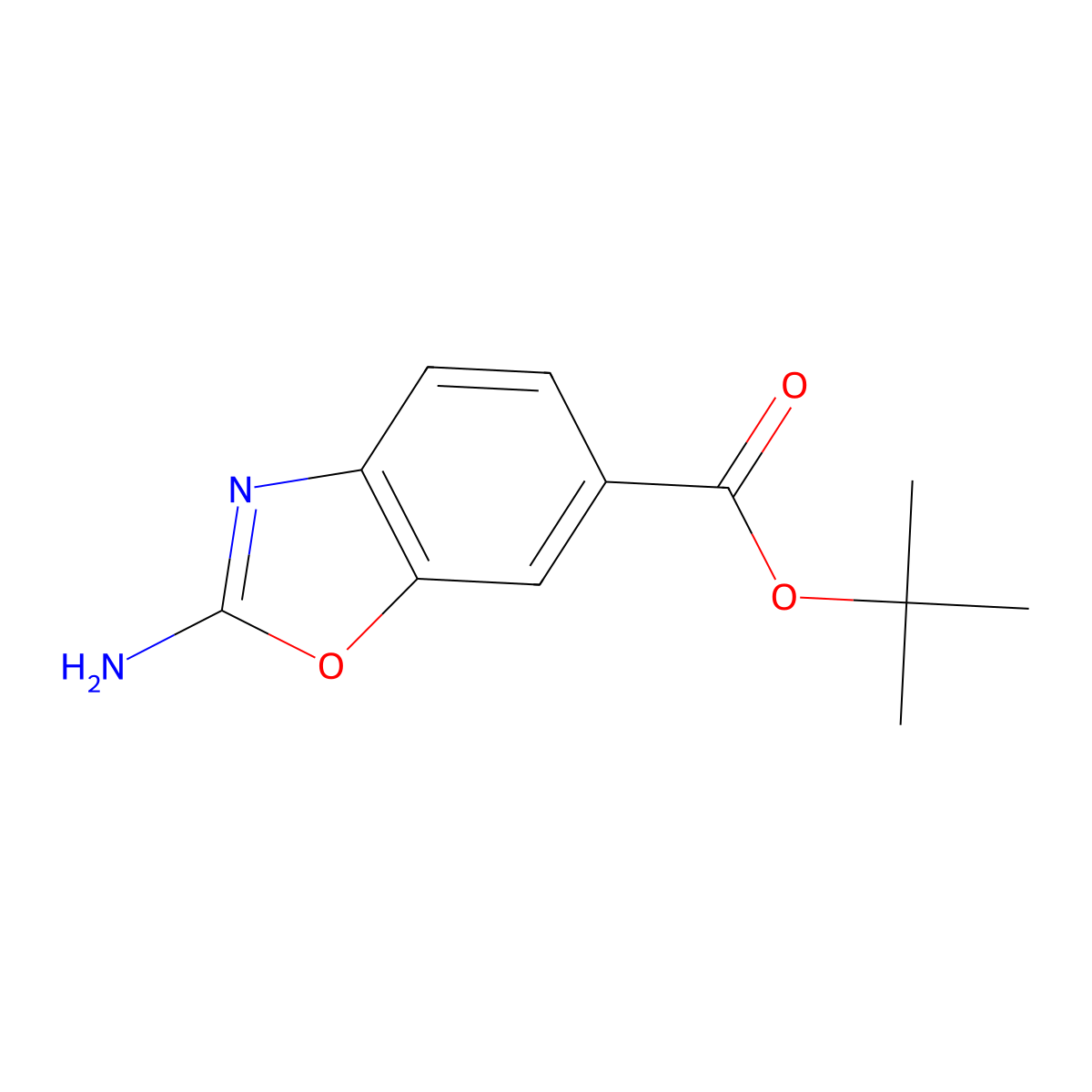 Tert-butyl 2-amino-1,3-benzoxazole-6-carboxylate molecular structure, CAS 2248357-81-3