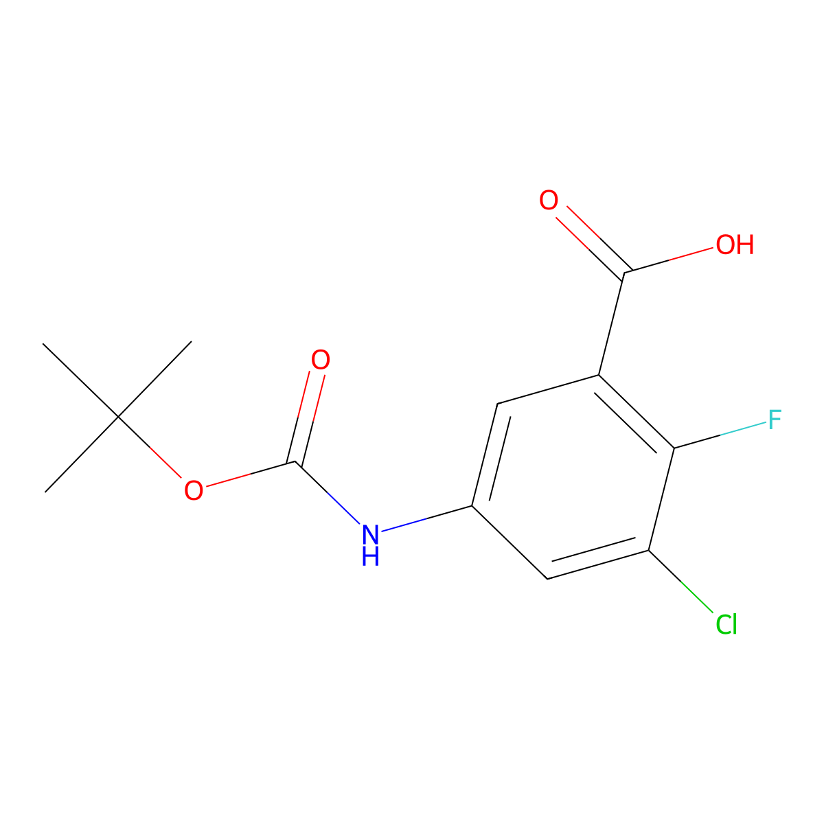 5-{[(Tert-butoxy)carbonyl]amino}-3-chloro-2-fluorobenzoic acid molecular structure, CAS 2248357-93-7