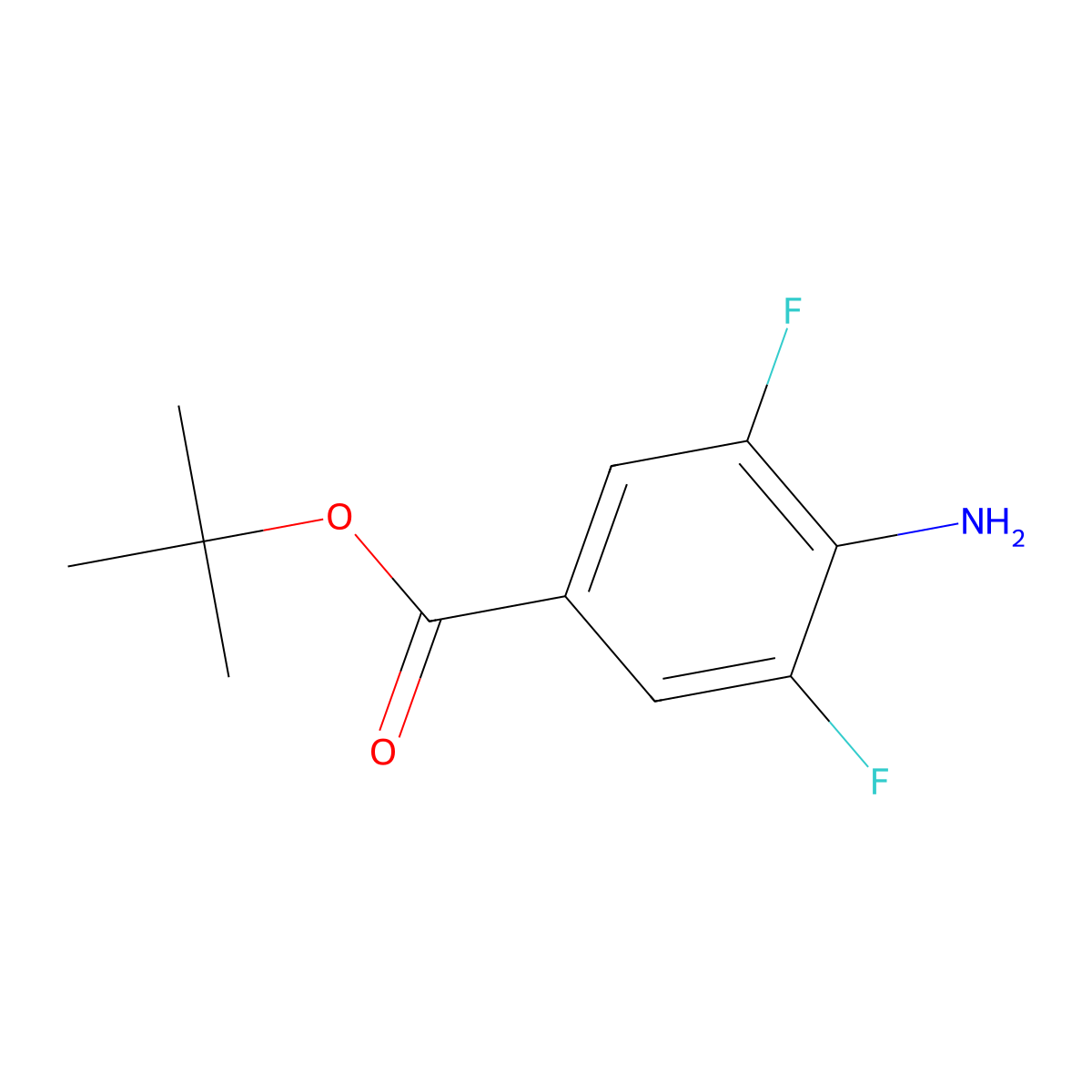 Tert-butyl 4-amino-3,5-difluorobenzoate molecular structure, CAS 2248357-95-9