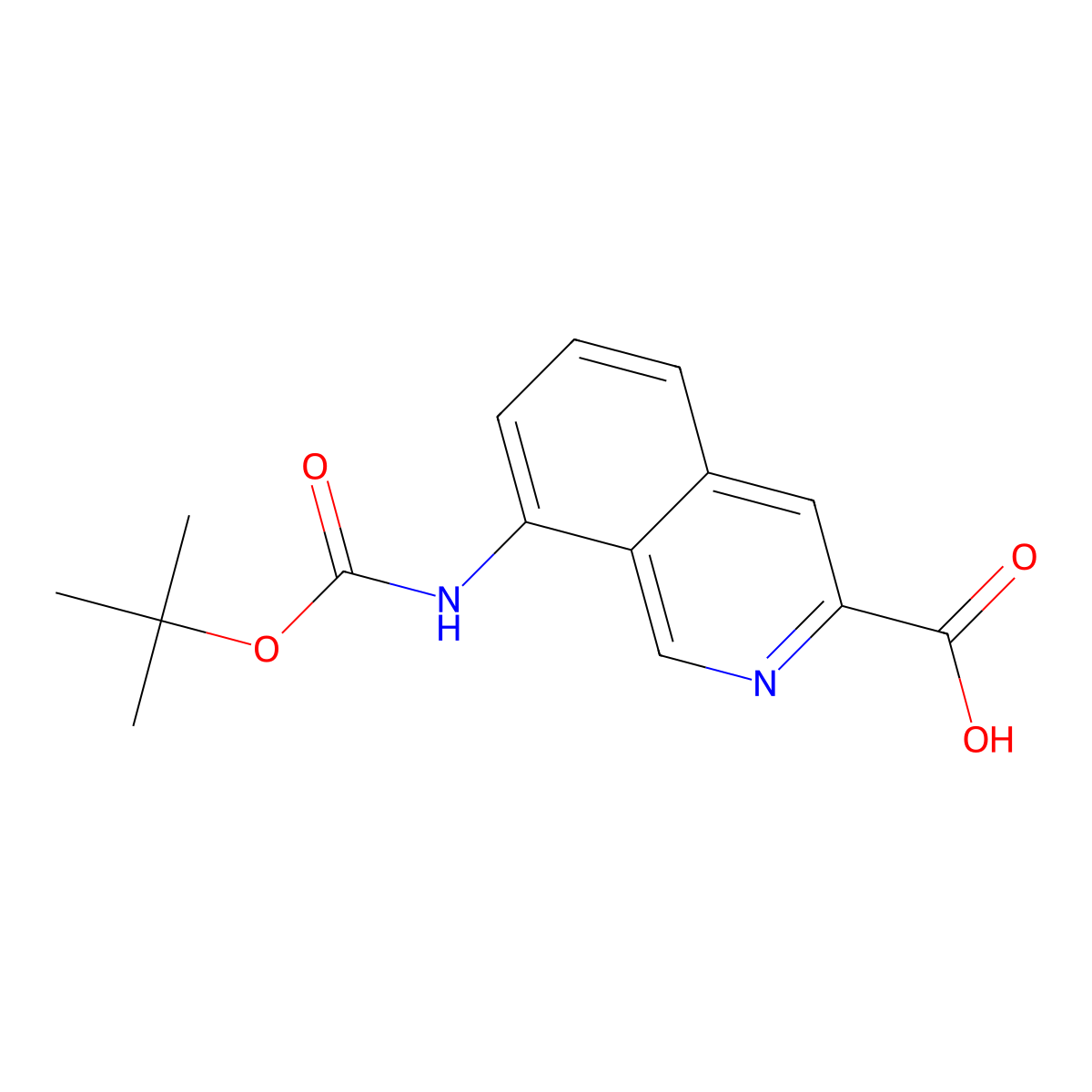 8-{[(Tert-butoxy)carbonyl]amino}isoquinoline-3-carboxylic acid molecular structure, CAS 2248358-70-3