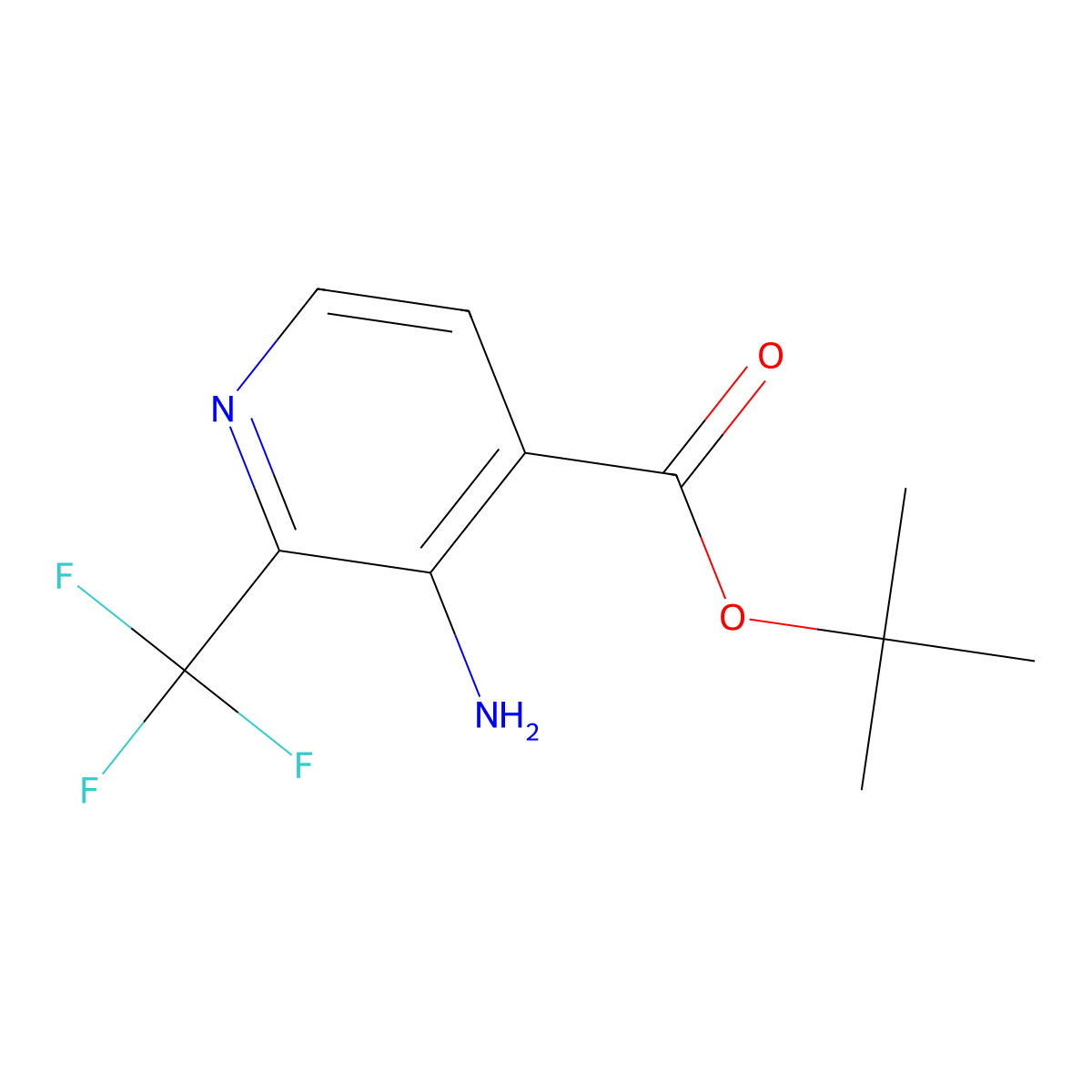Tert-butyl 3-amino-2-(trifluoromethyl)pyridine-4-carboxylate molecular structure, CAS 2248358-93-0