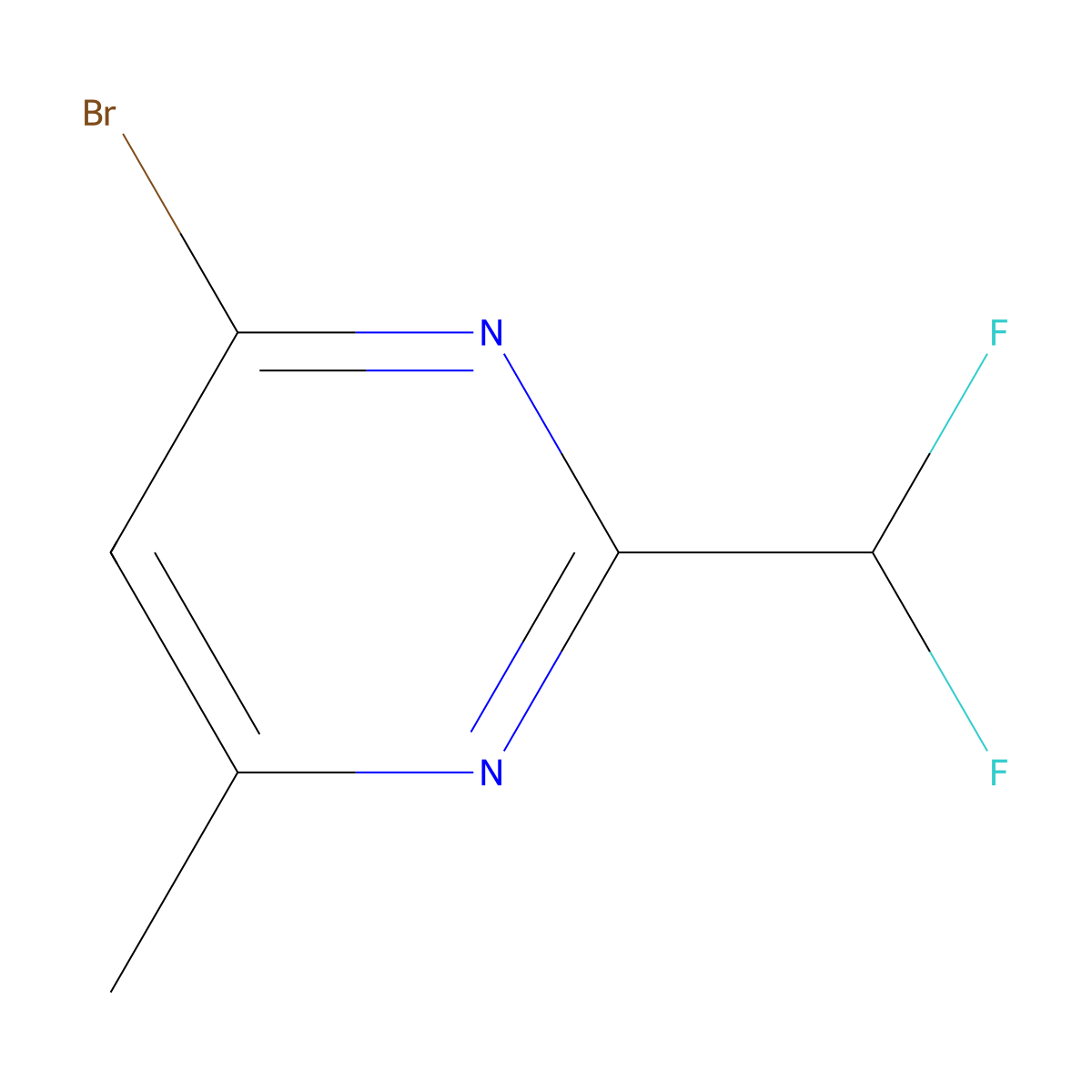 4-Bromo-2-(difluoromethyl)-6-methylpyrimidine molecular structure, CAS 2248359-57-9